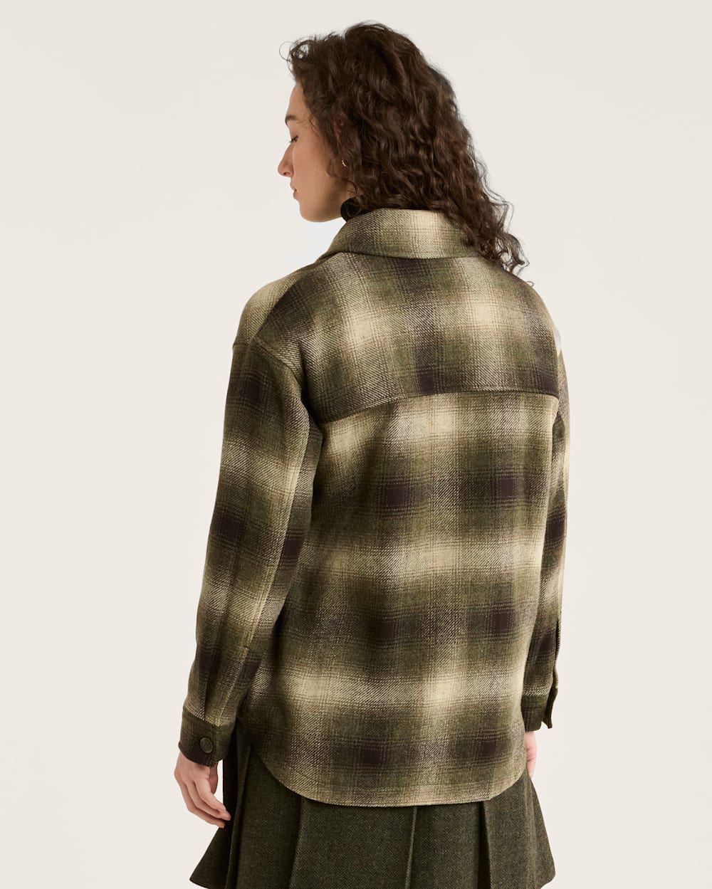 WOMEN'S PLAID WOOL SHIRT JACKET