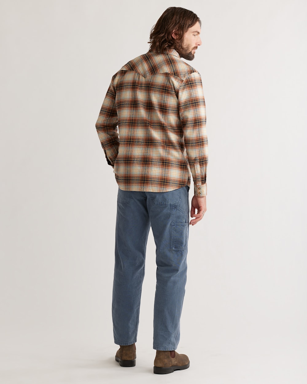 MEN'S PLAID WYATT SNAP-FRONT COTTON SHIRT