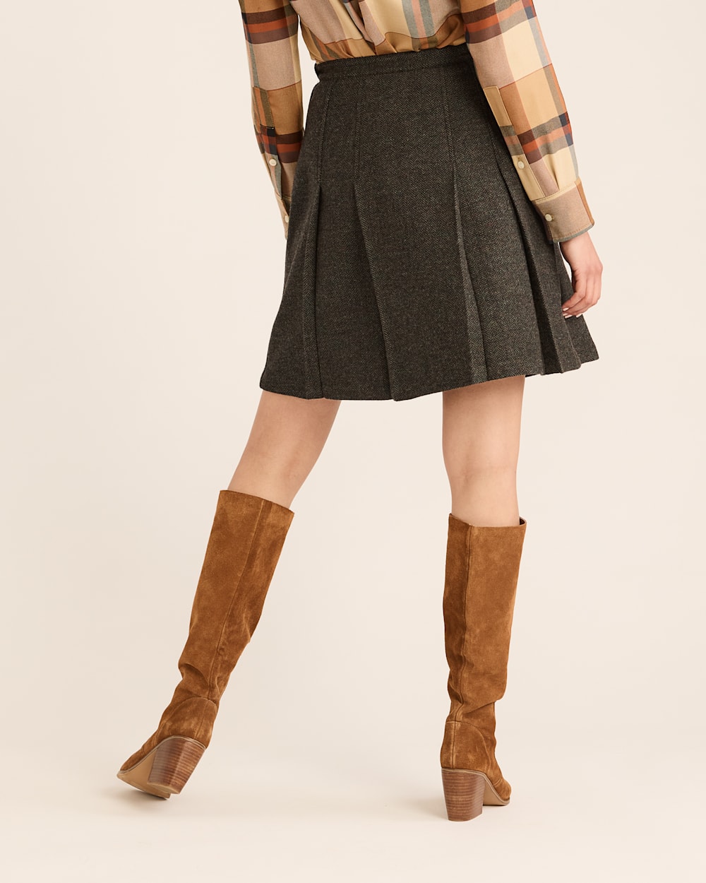 WOMEN'S BOX PLEAT WOOL SKIRT