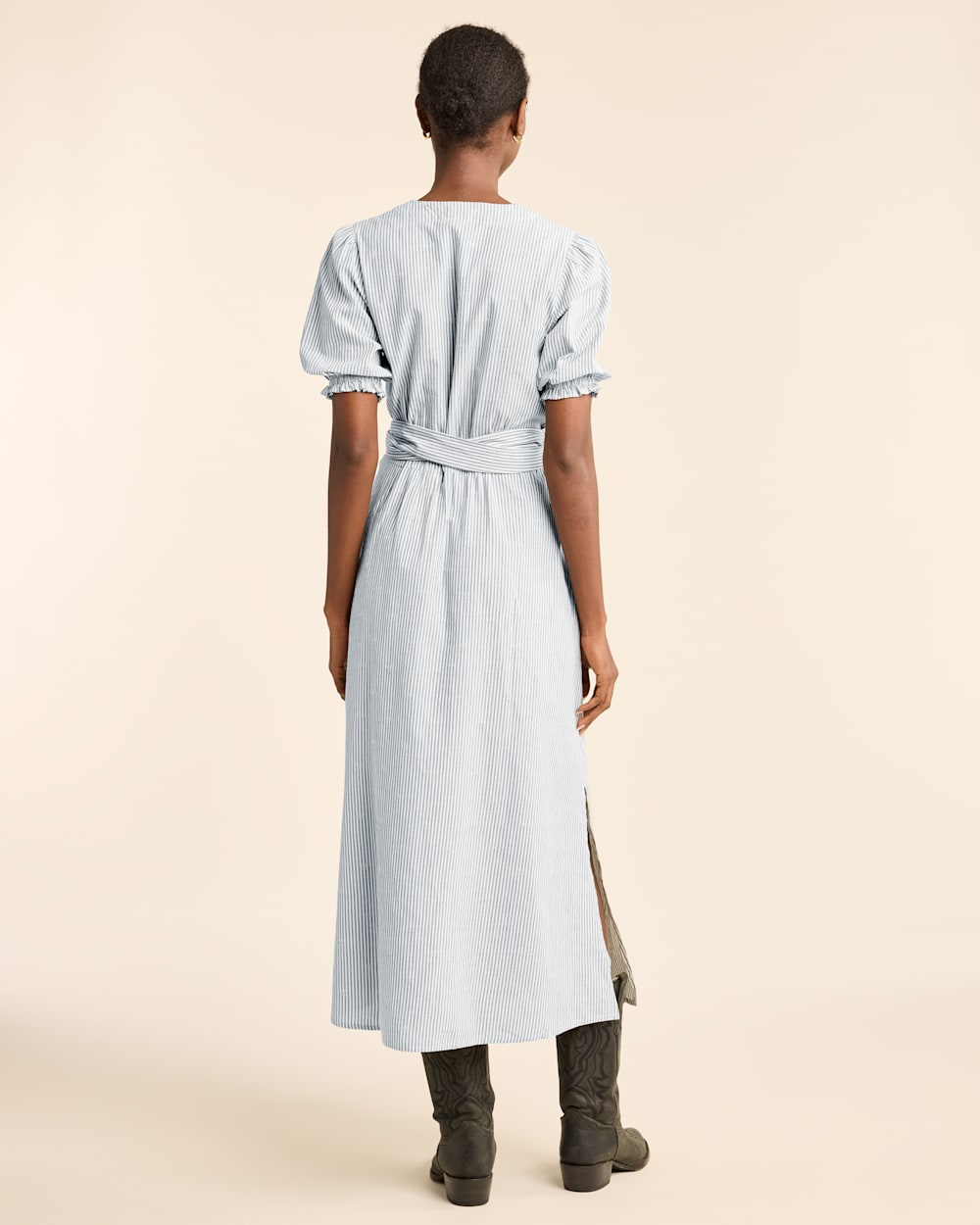 WOMEN'S PUFF-SLEEVE WRAP DRESS