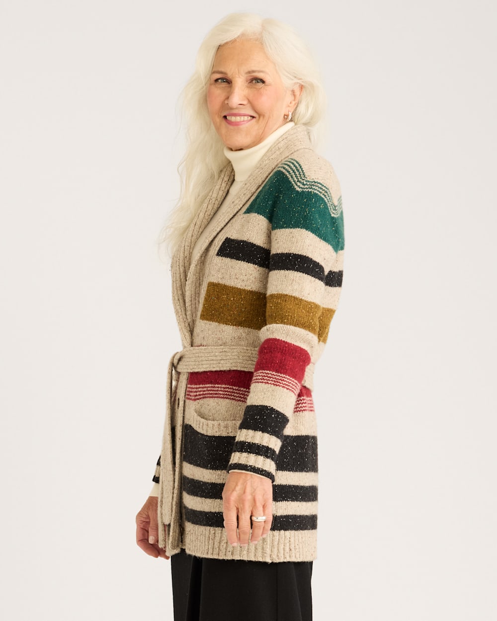 WOMEN'S CAMP STRIPE CARDIGAN