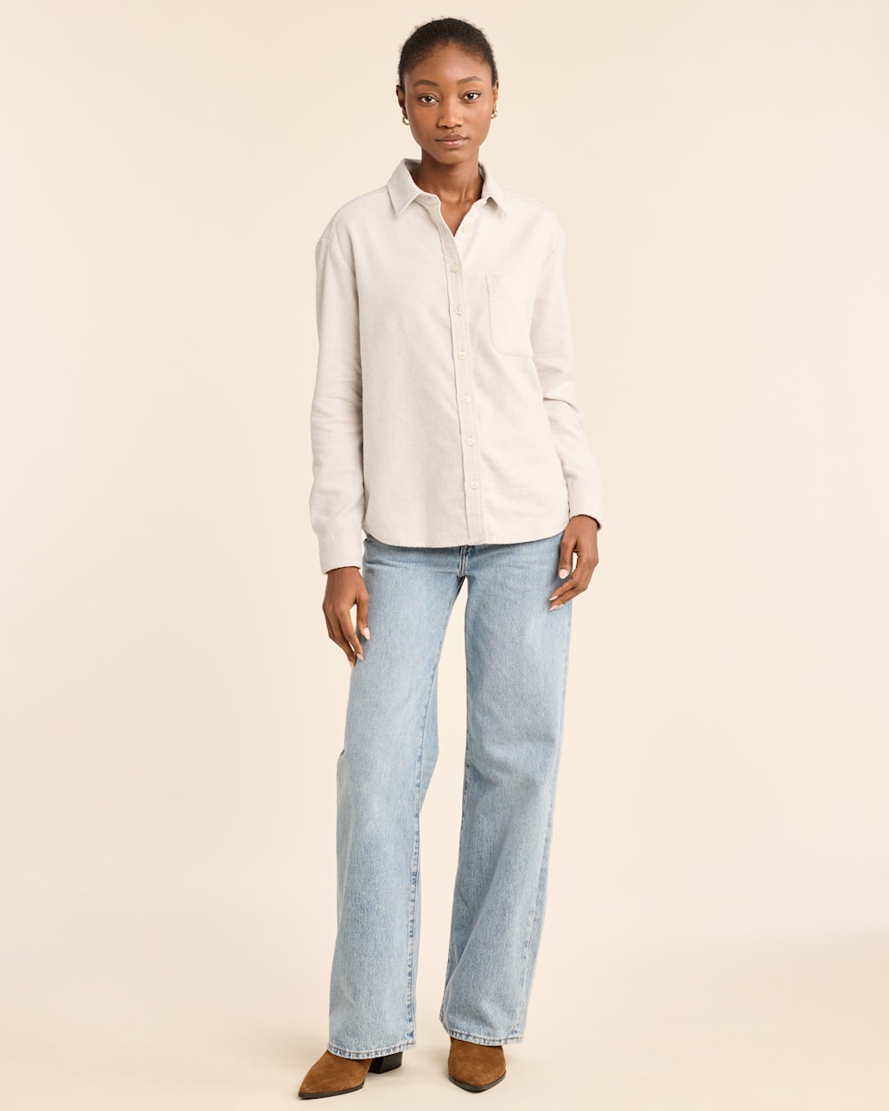 WOMEN'S BOYFRIEND DOUBLE-BRUSHED FLANNEL SHIRT