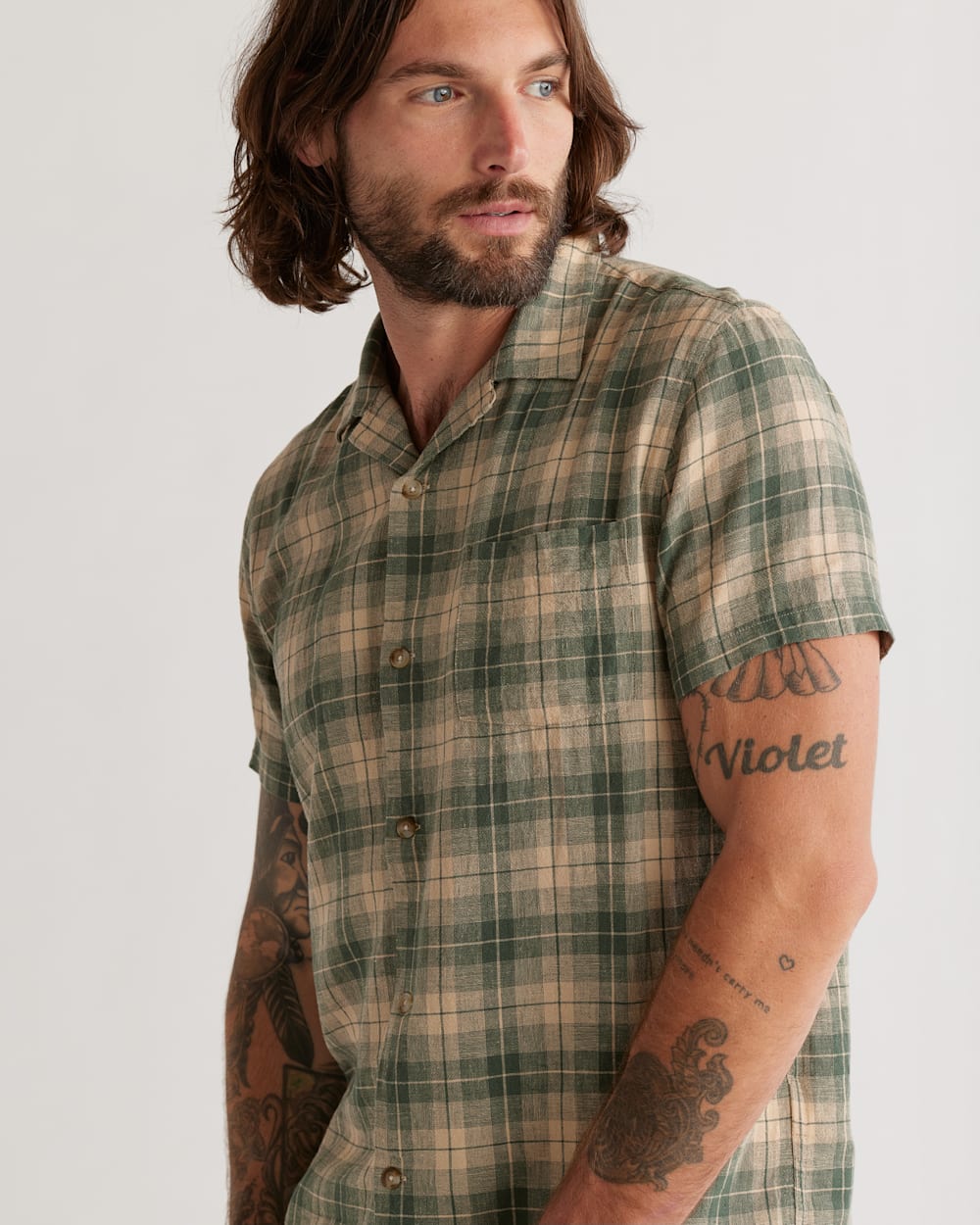 MEN'S SHORT-SLEEVE LINEN CAMP SHIRT
