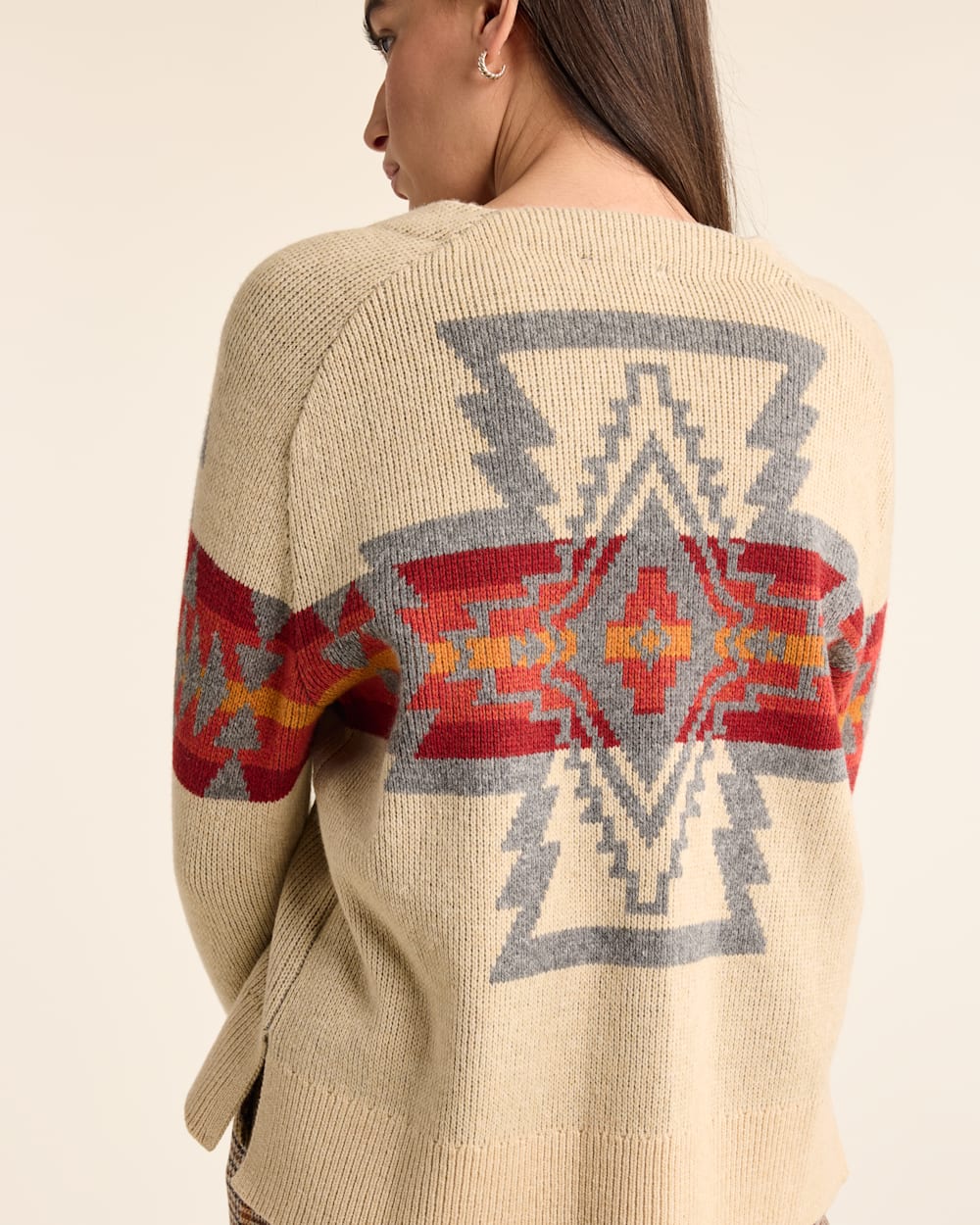 WOMEN'S LAMBSWOOL GRAPHIC CARDIGAN