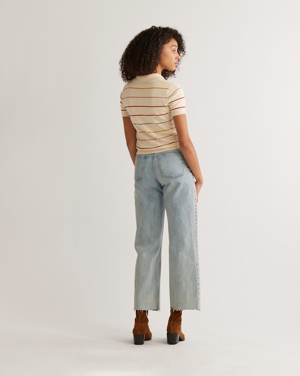 WOMEN'S COTTON/CASHMERE POLO SWEATER