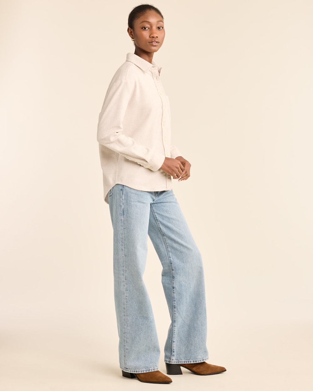 WOMEN'S BOYFRIEND DOUBLE-BRUSHED FLANNEL SHIRT