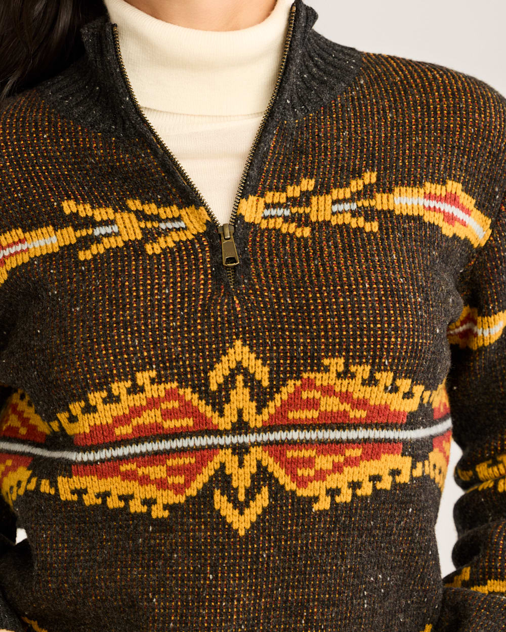 WOMEN'S QUARTER-ZIP MERINO SWEATER