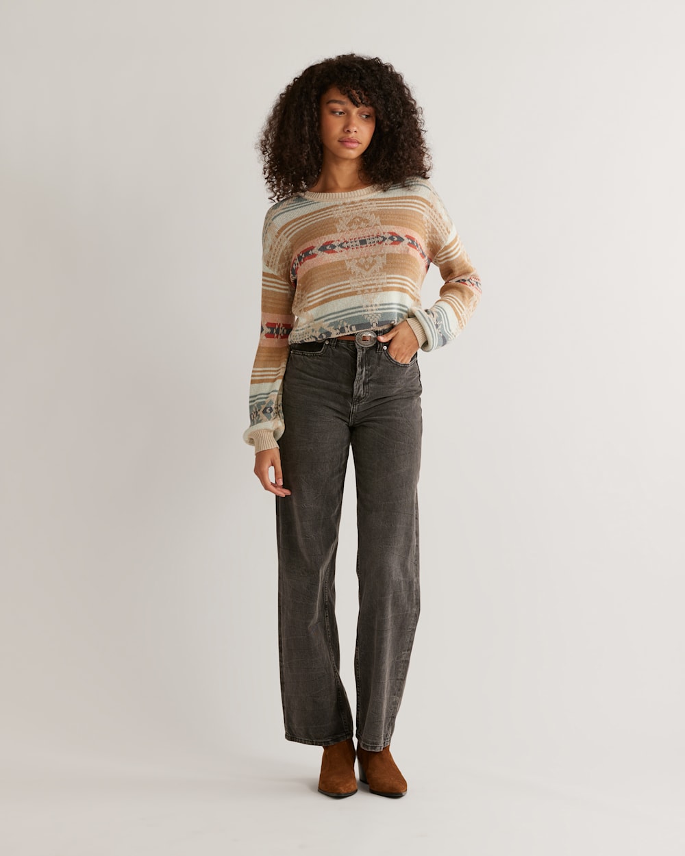 WOMEN'S BISHOP SLEEVE COTTON PULLOVER