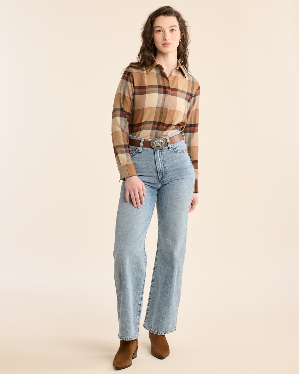 WOMEN'S PLAID WORSTED WOOL SHIRT