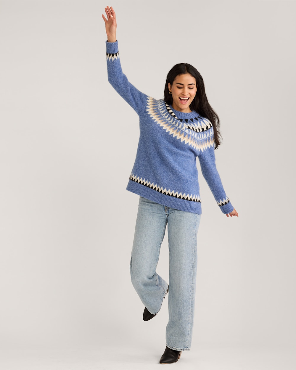 WOMEN'S OVERSIZED ALPACA FAIR ISLE SWEATER