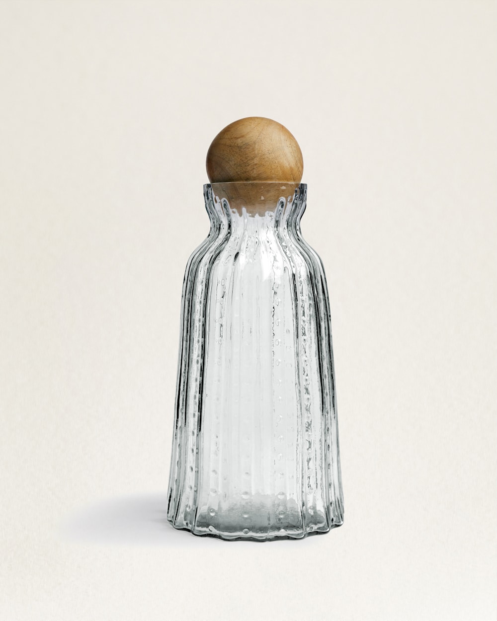 RUFFLE GLASS & MANGO WOOD CANISTER
