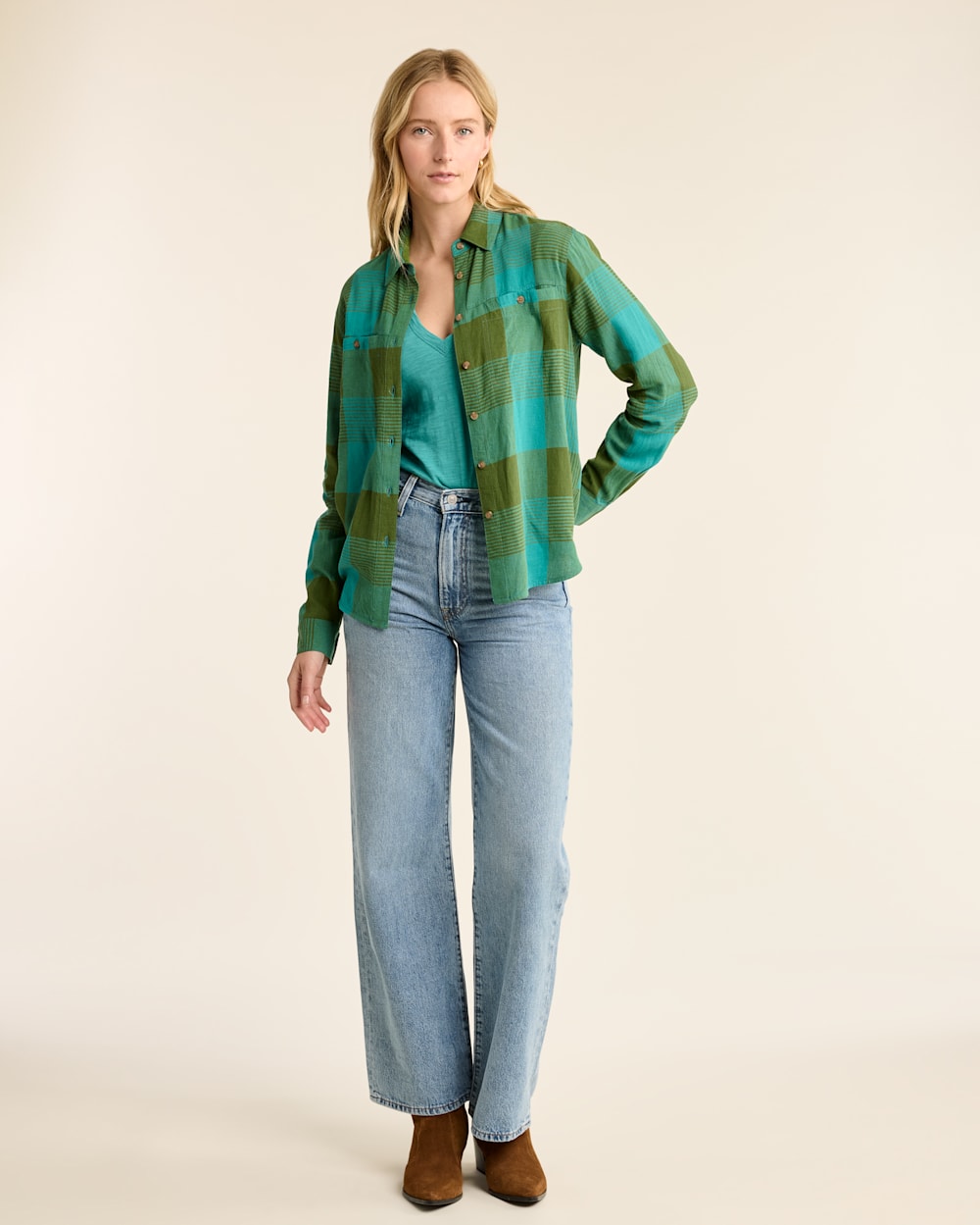 WOMEN'S ADLEY LINEN-BLEND SHIRT