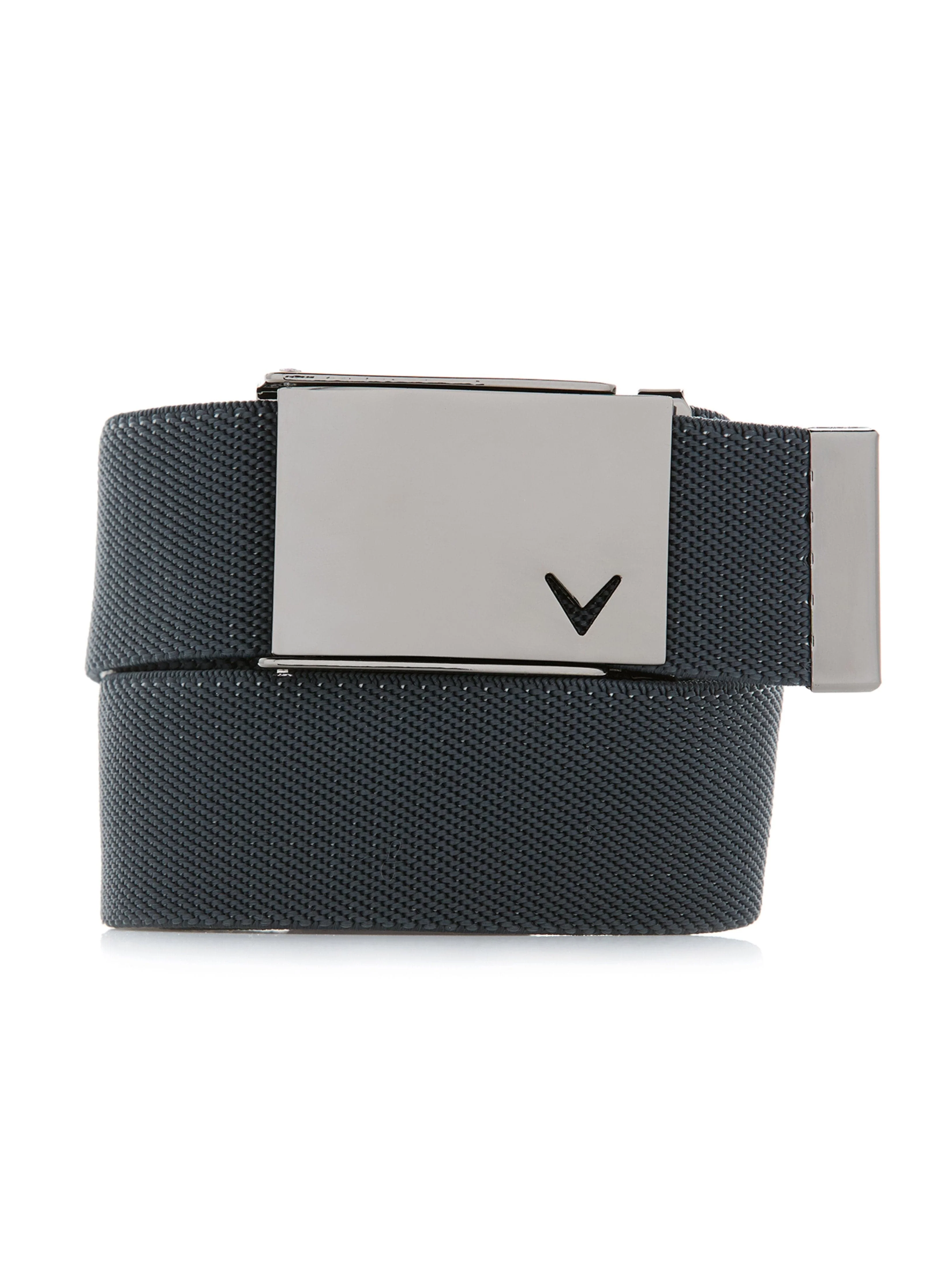 Mens Stretch Web Belt with Chevron Buckle