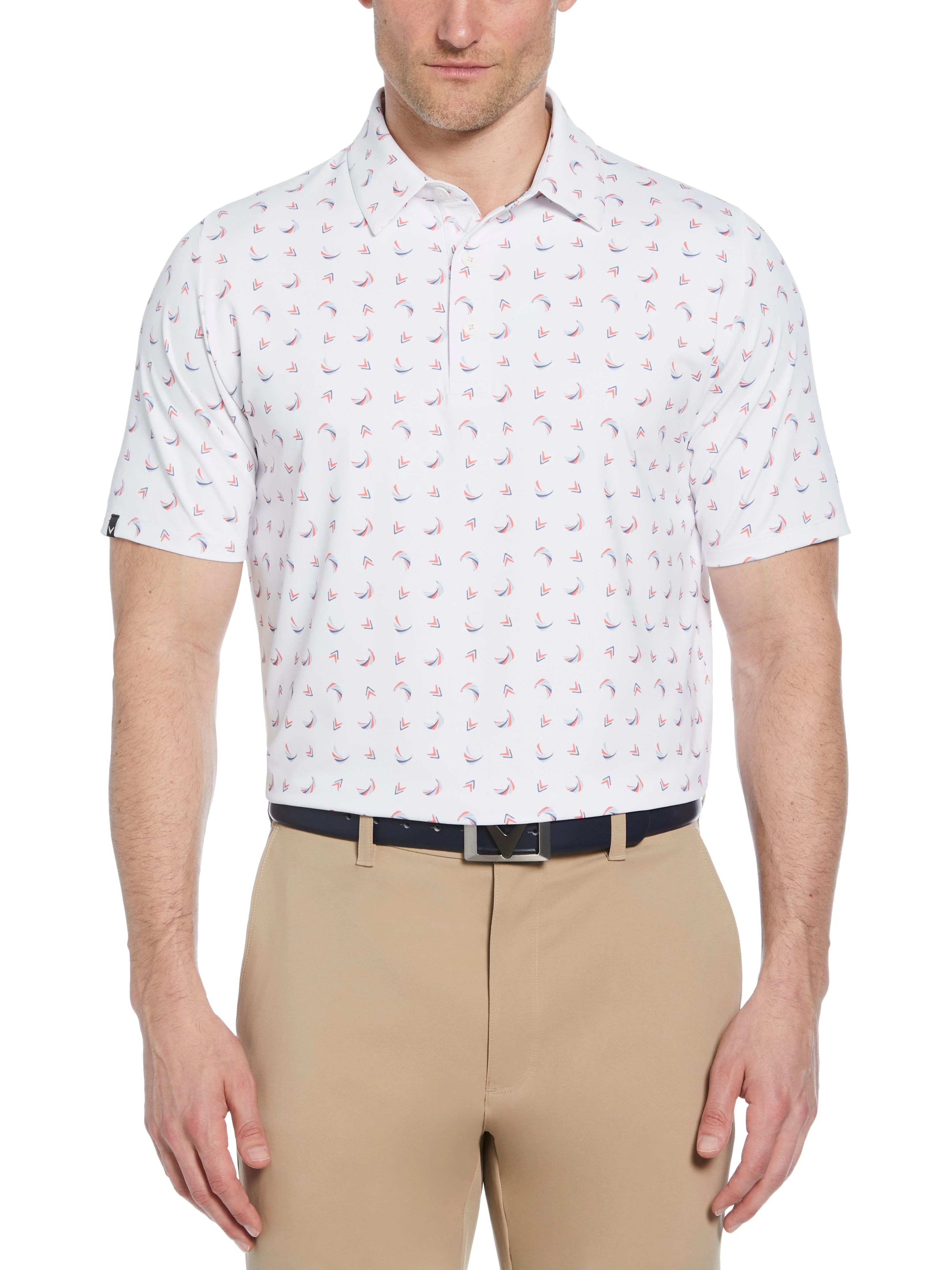 Mens Abstract Chevron Print Polo