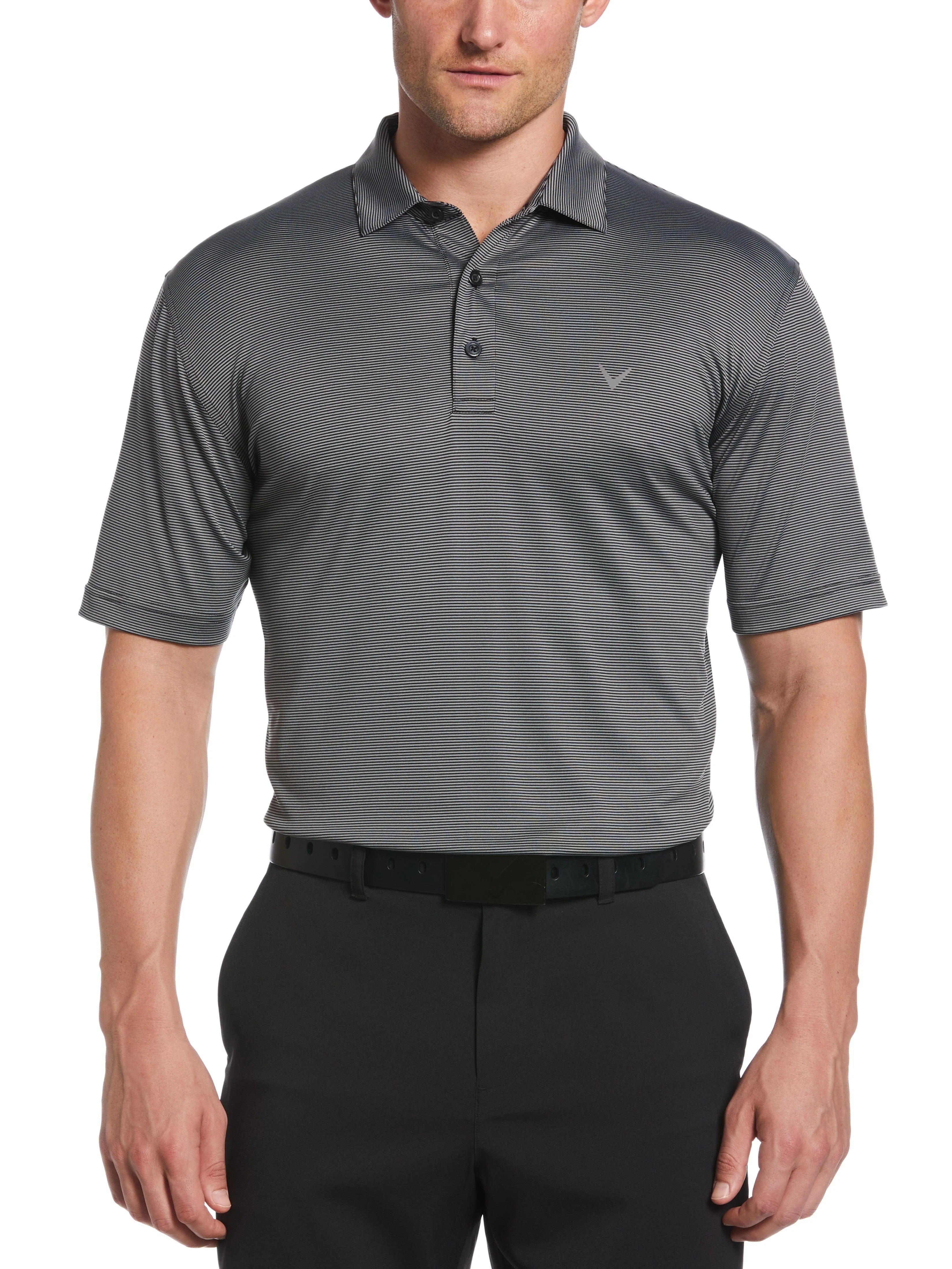 Mens Fine Line Stripe Golf Polo