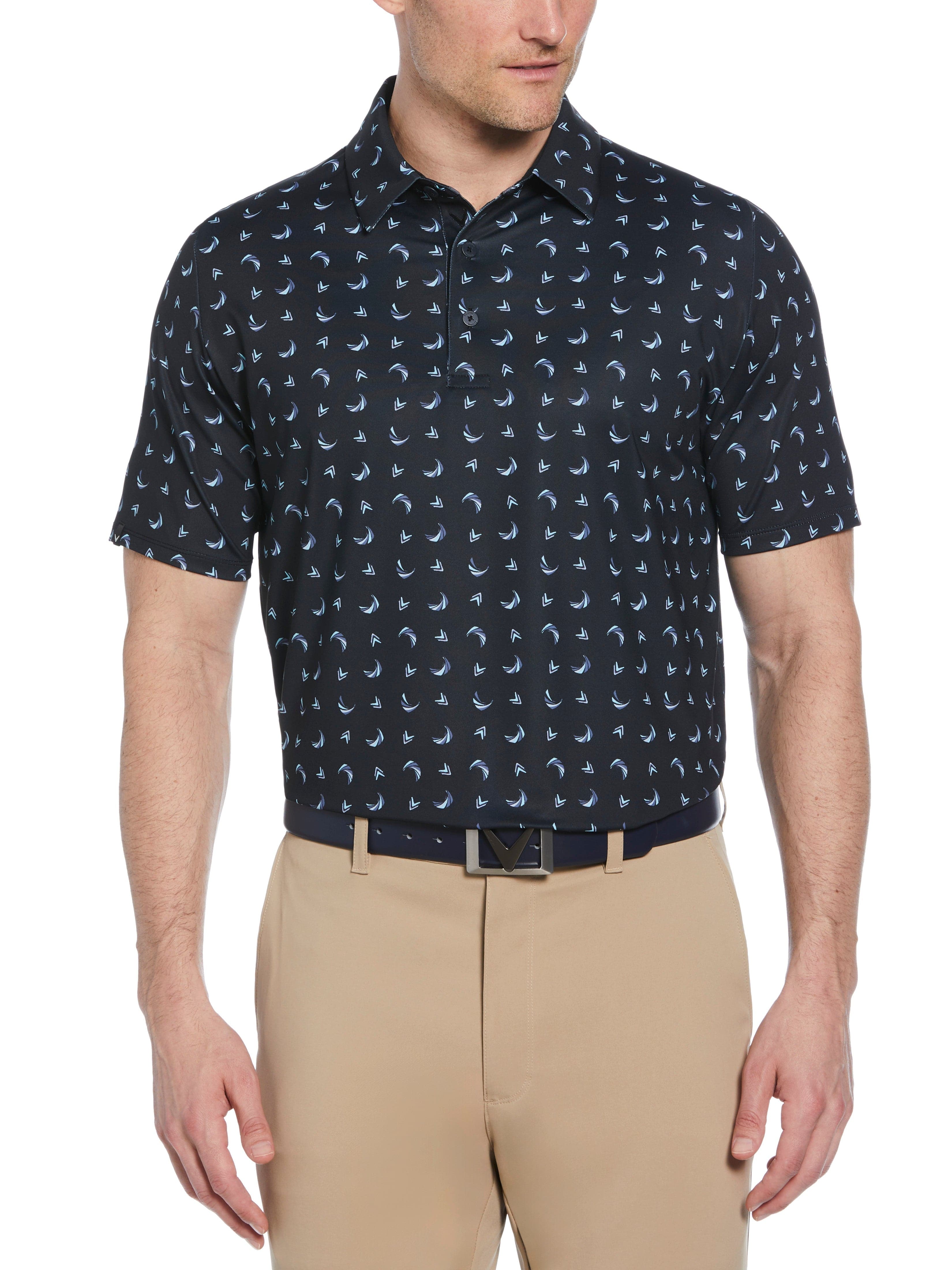 Mens Abstract Chevron Print Polo