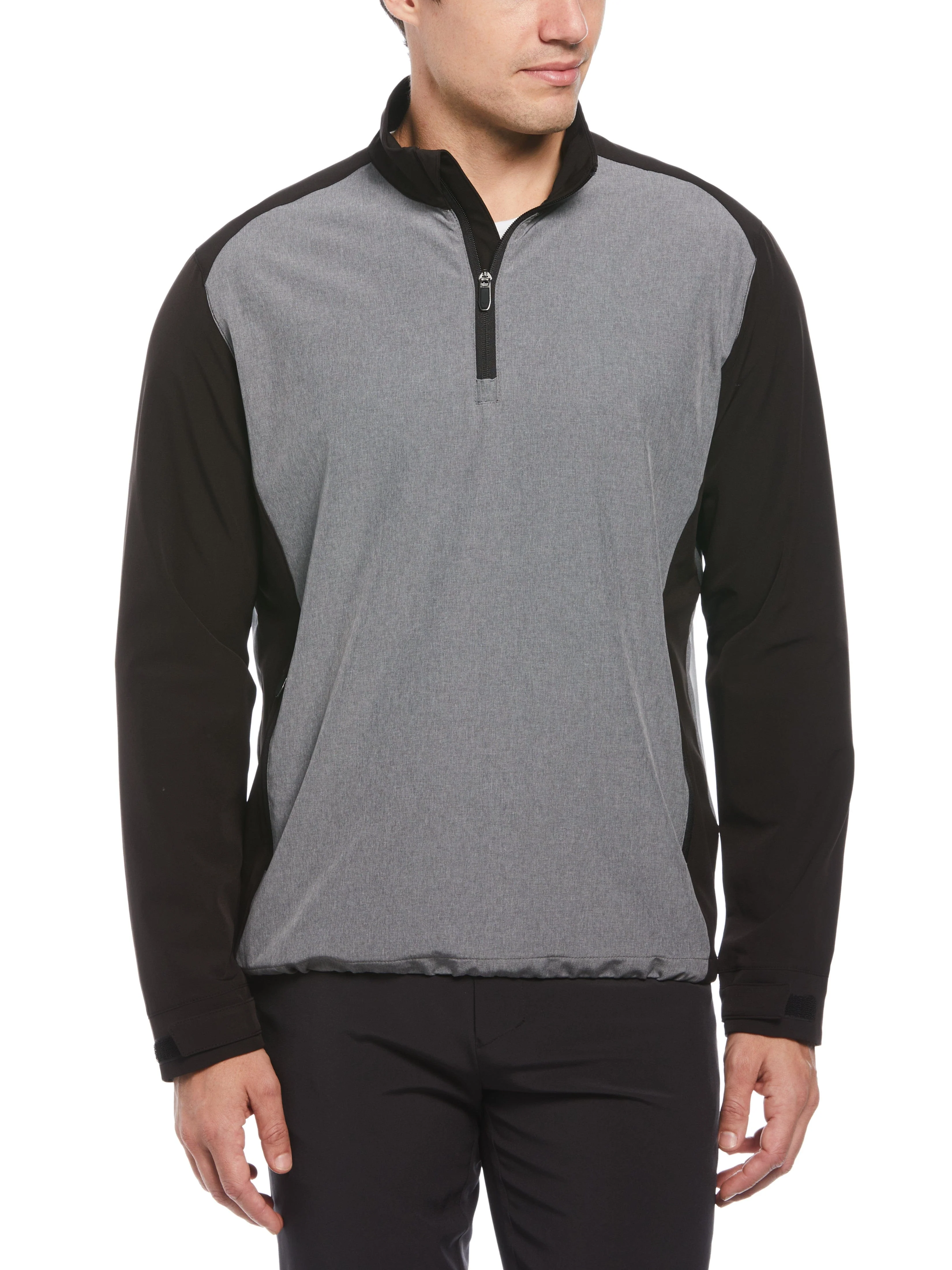 Mens Heathered Block Quarter Zip Golf Jacket