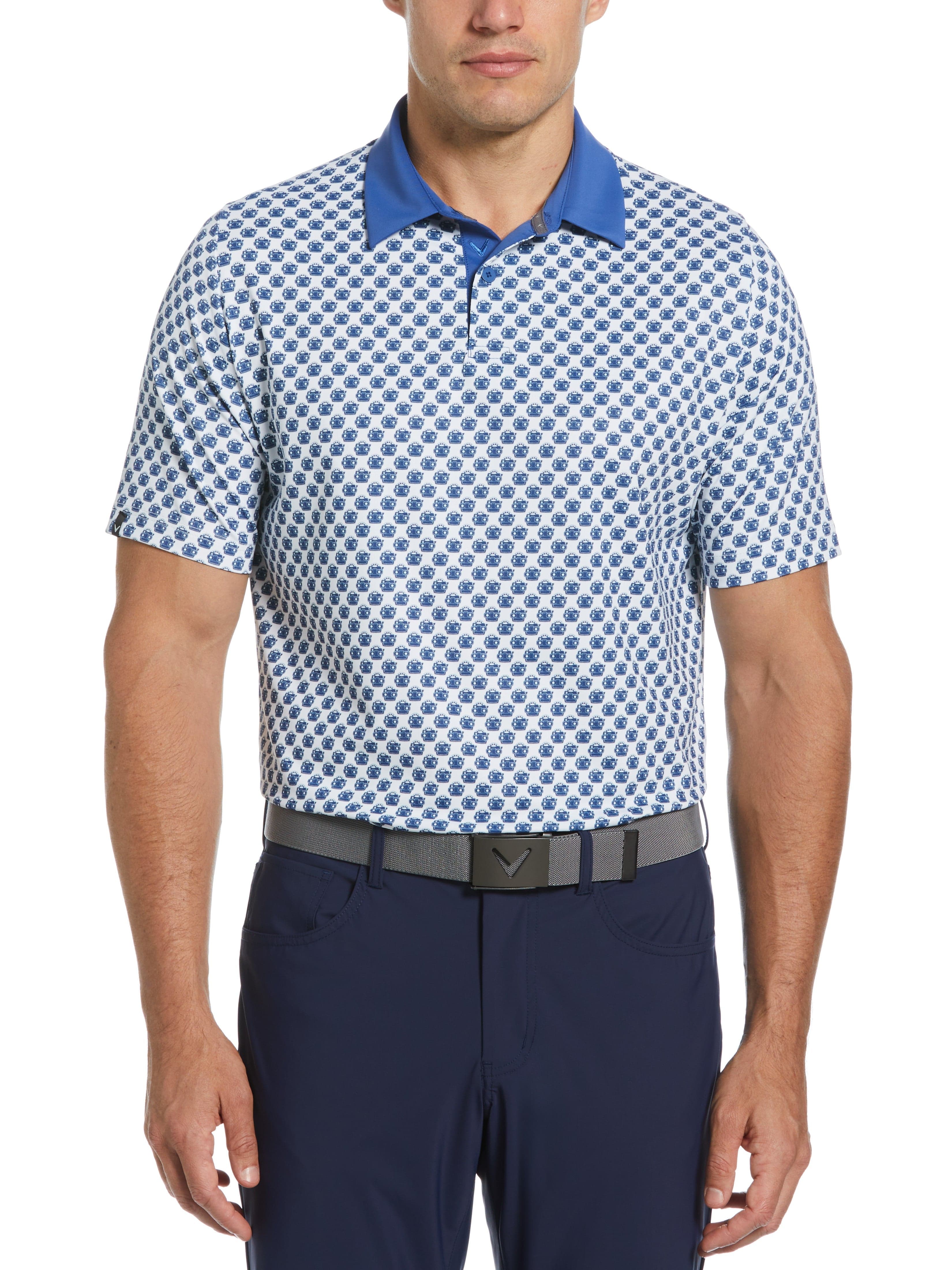 Mens View Master Print Golf Polo