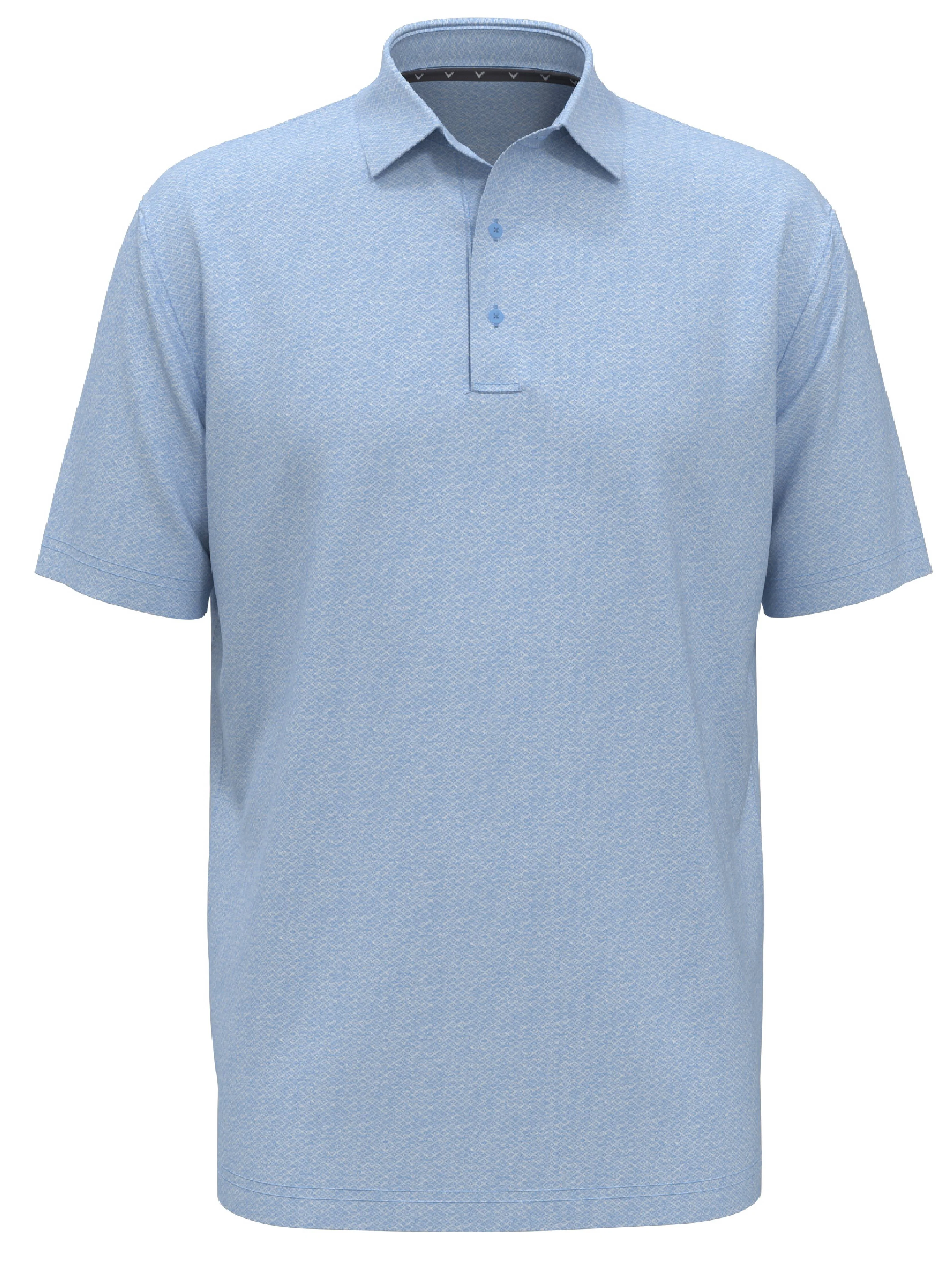 Mens Heather Geo Print Golf Polo