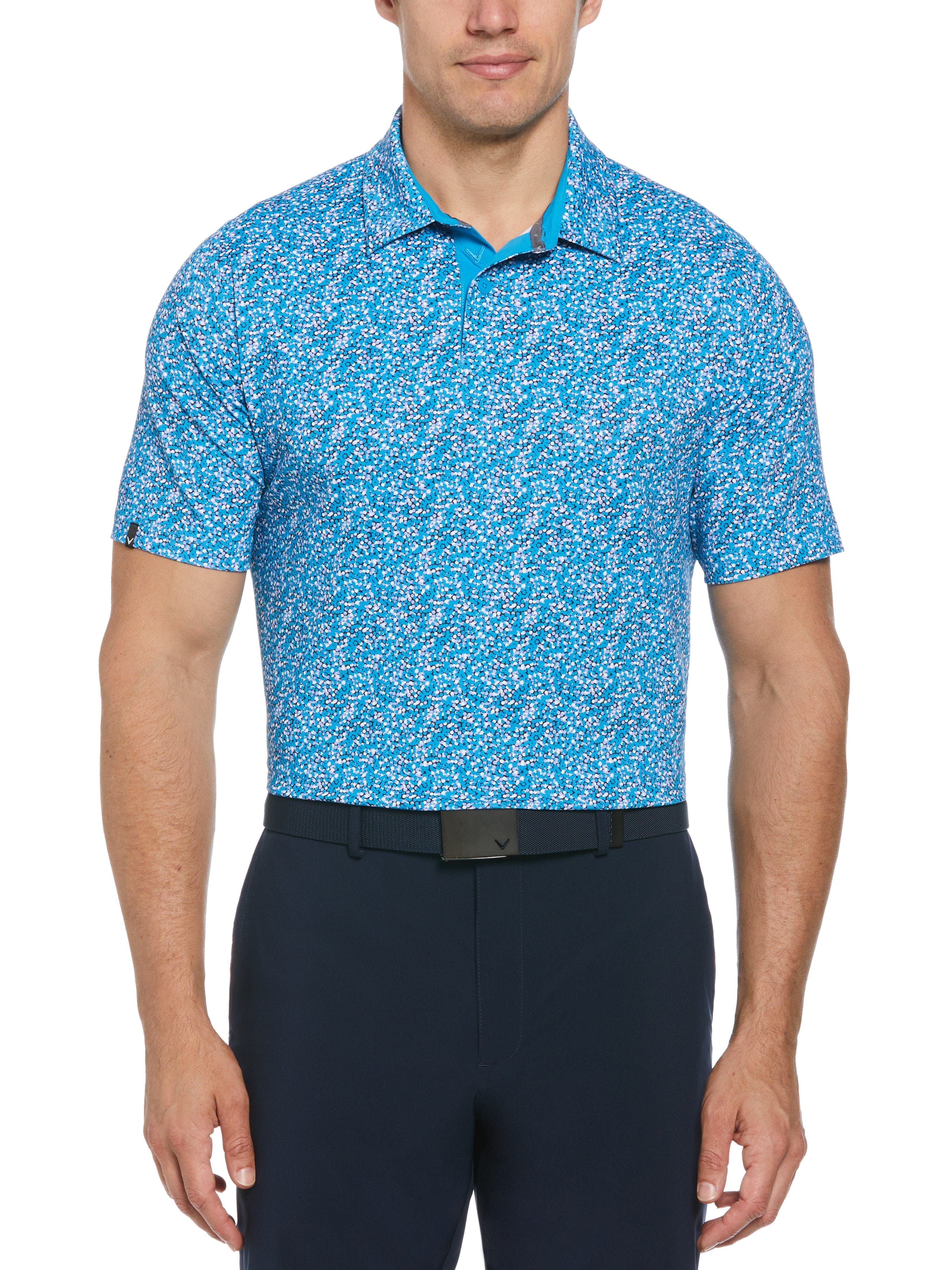Big & Tall Hexagon Confetti Print Golf Polo