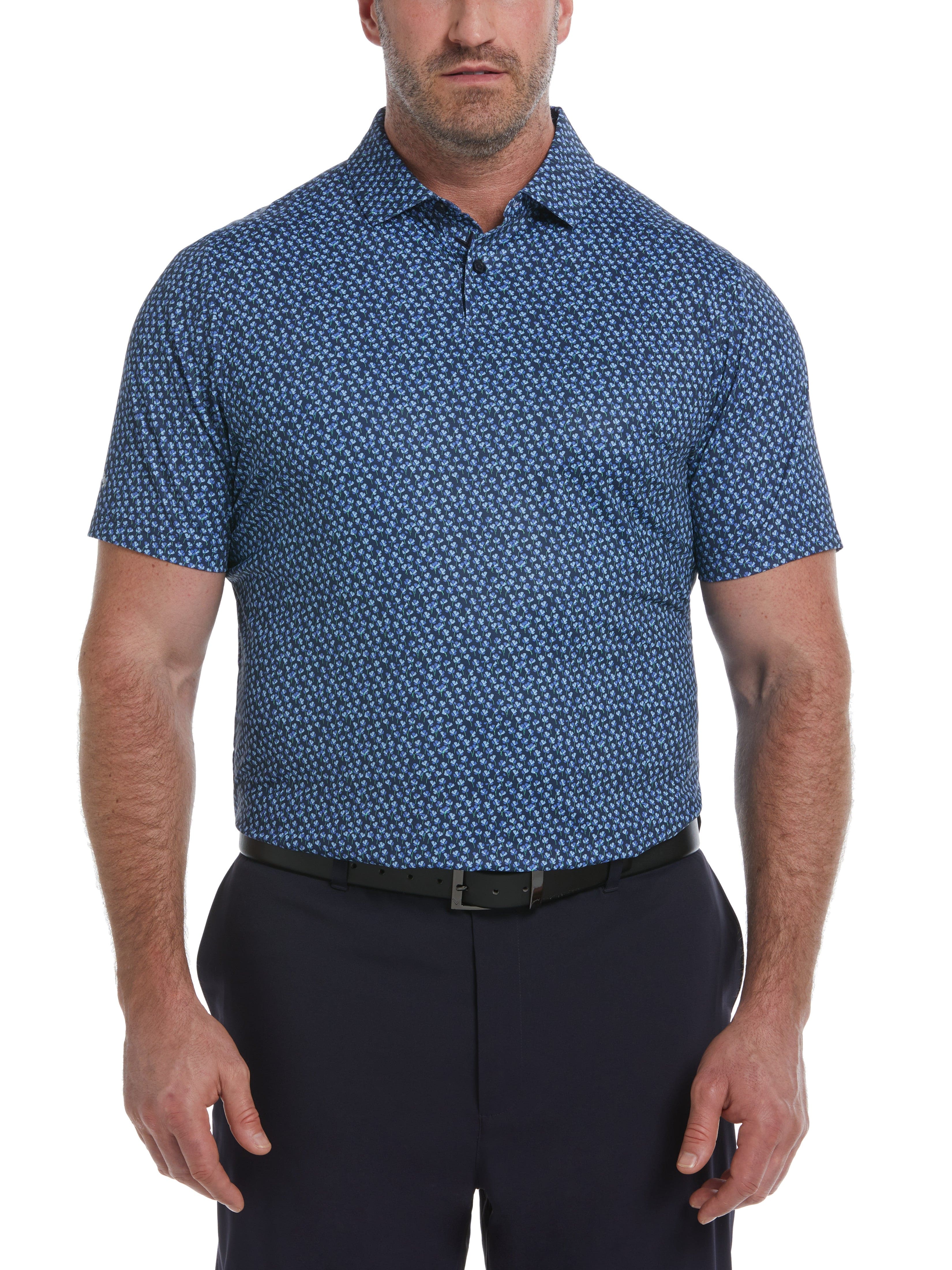 Big & Tall Micro Floral Print Polo