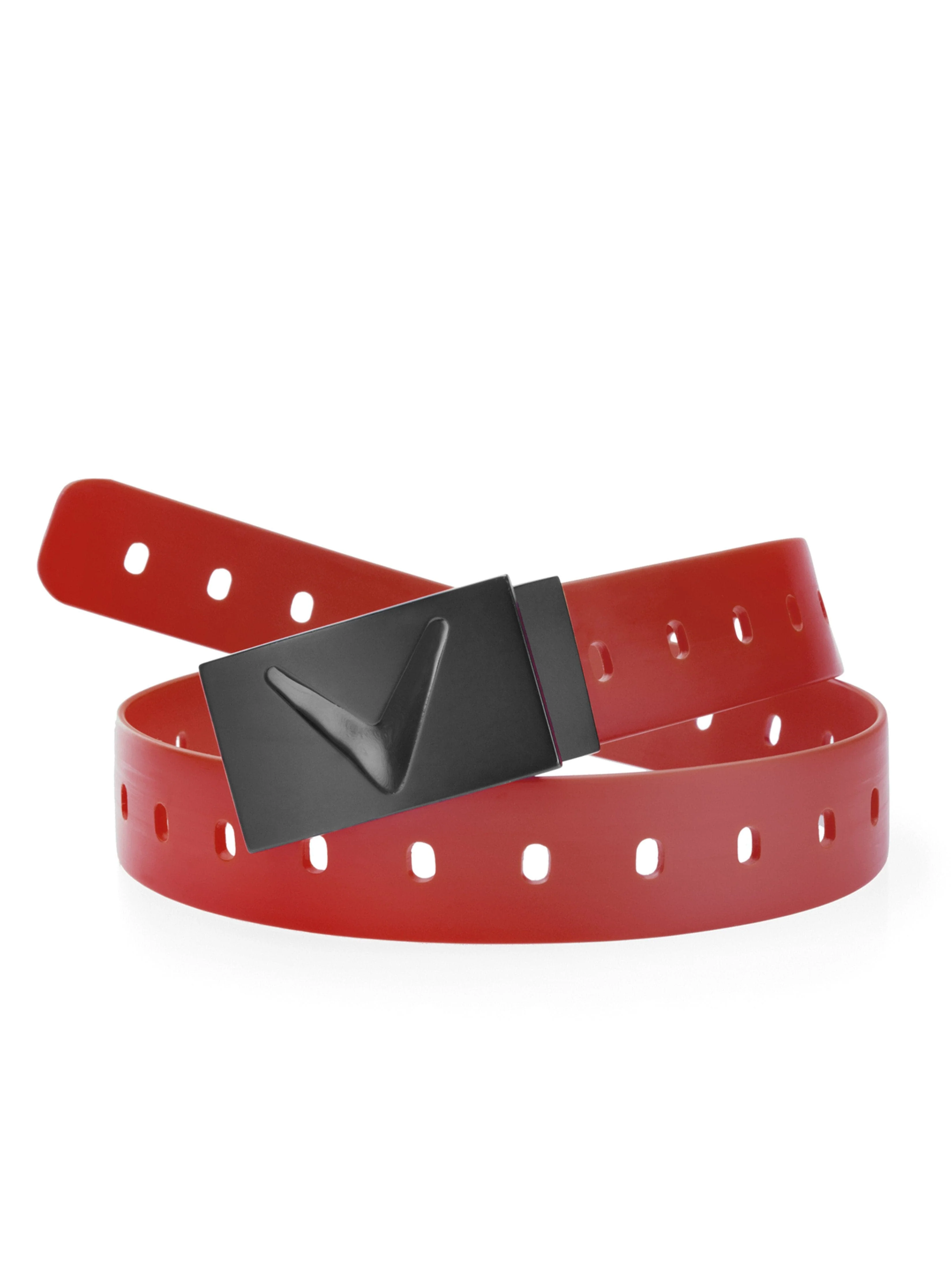 Mens Rubber Belt with Matte Plaque Buckle