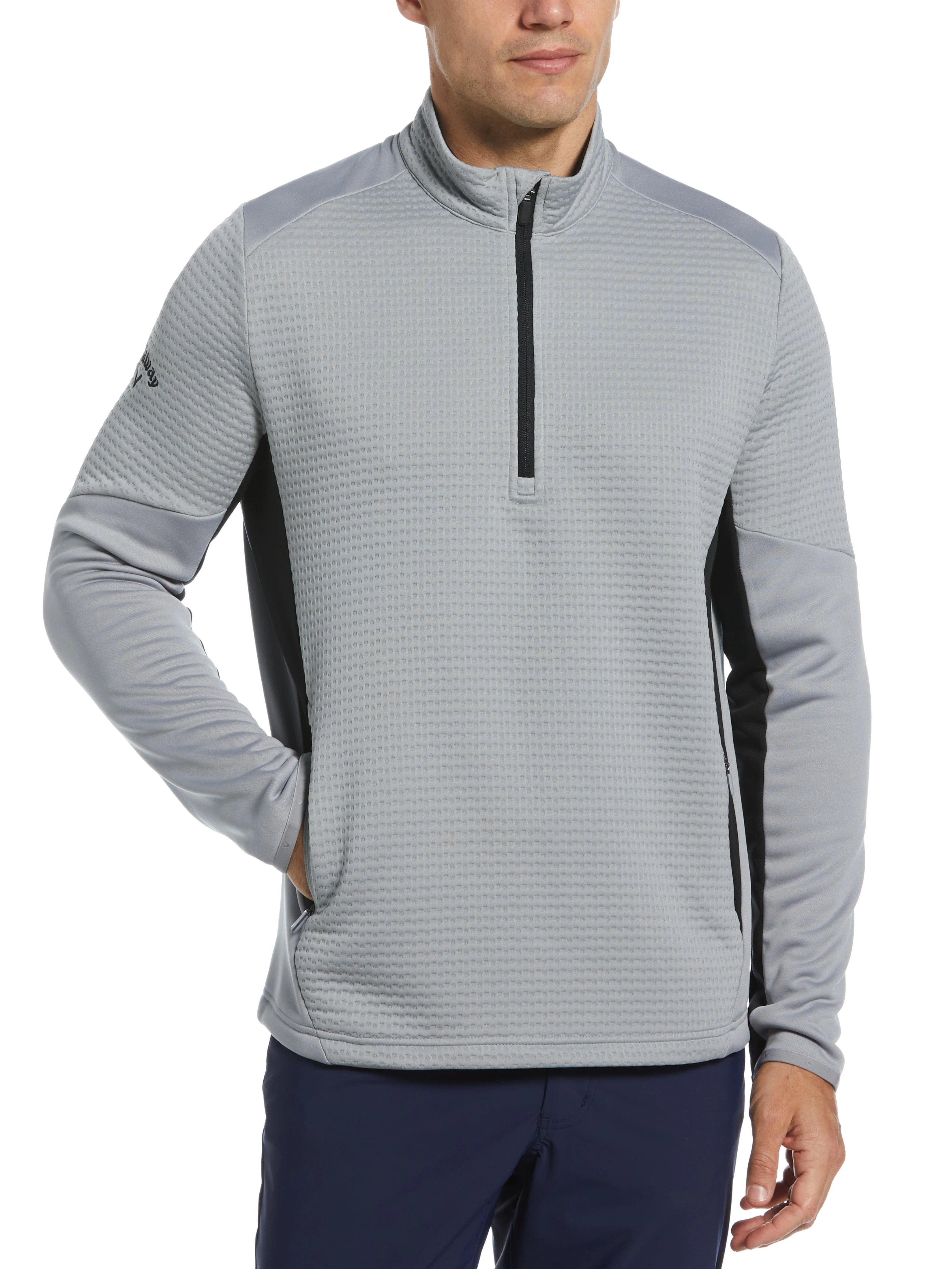 Mens Textured 1/4 Zip Golf Pullover
