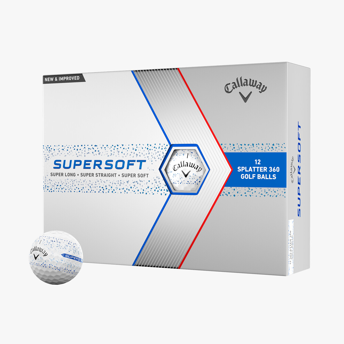 Supersoft Splatter 360 Blue Golf Balls