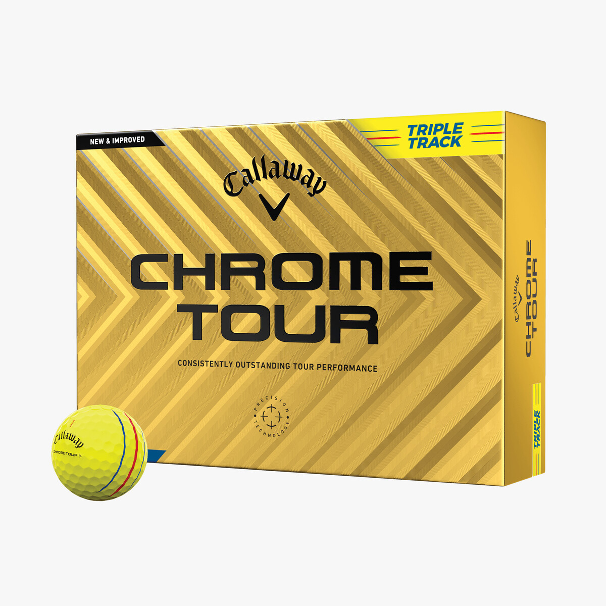 Chrome Tour Triple Track Yellow Golf Balls