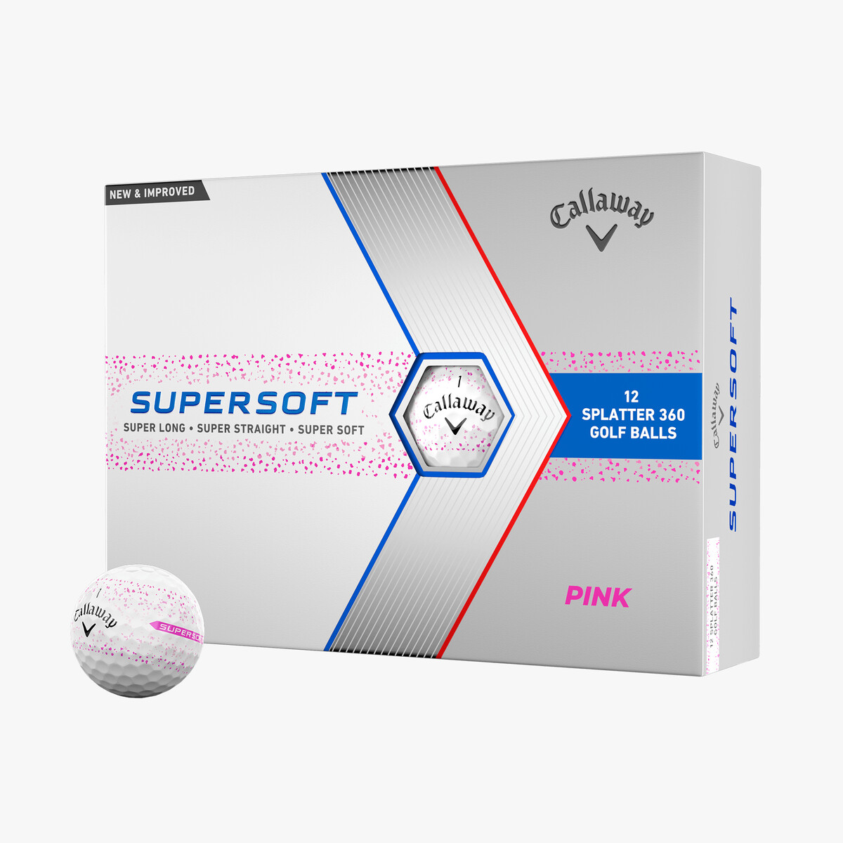 Supersoft Splatter 360 Pink Golf Balls