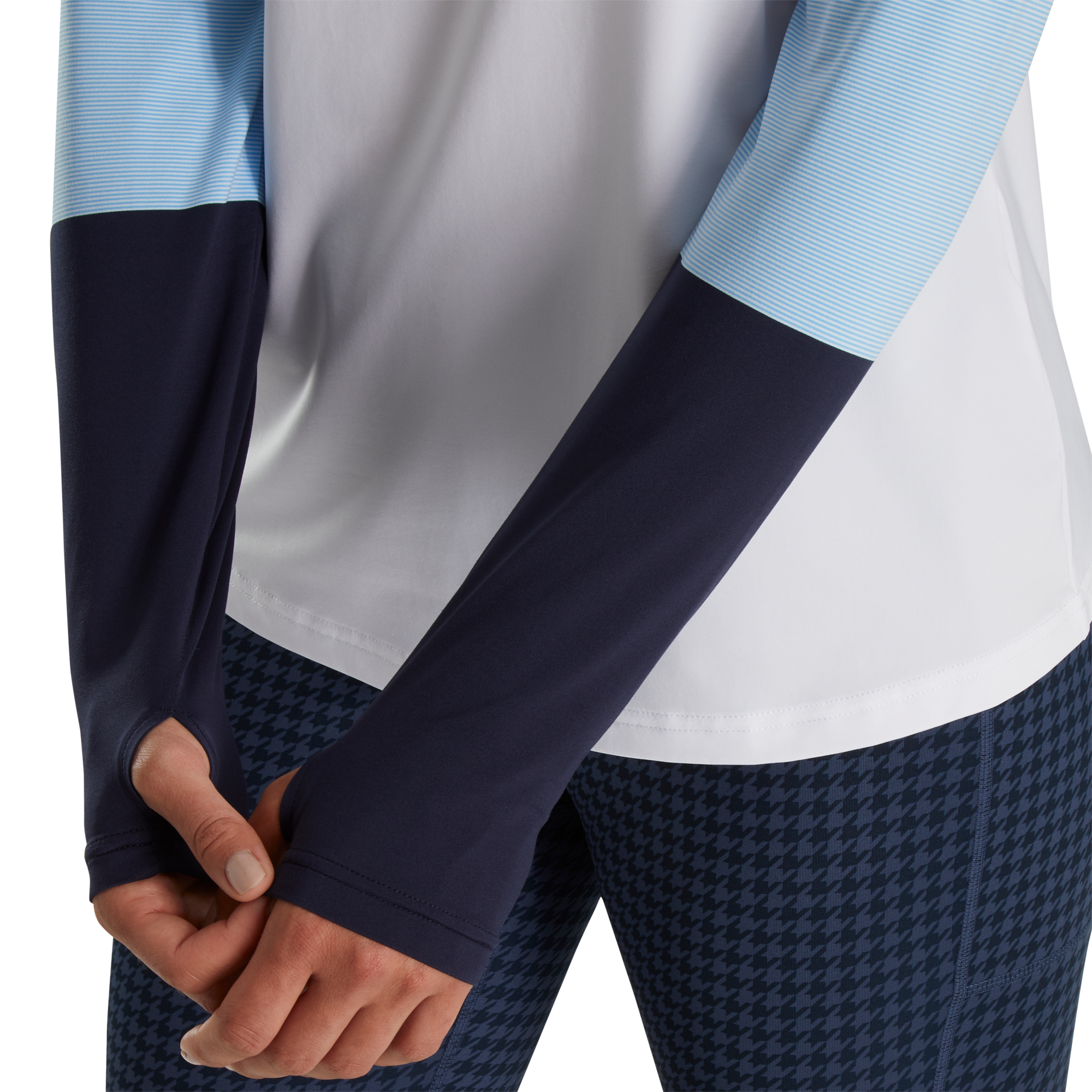 Micro Stripe Sun Protection Shirt-Previous Season Style Women