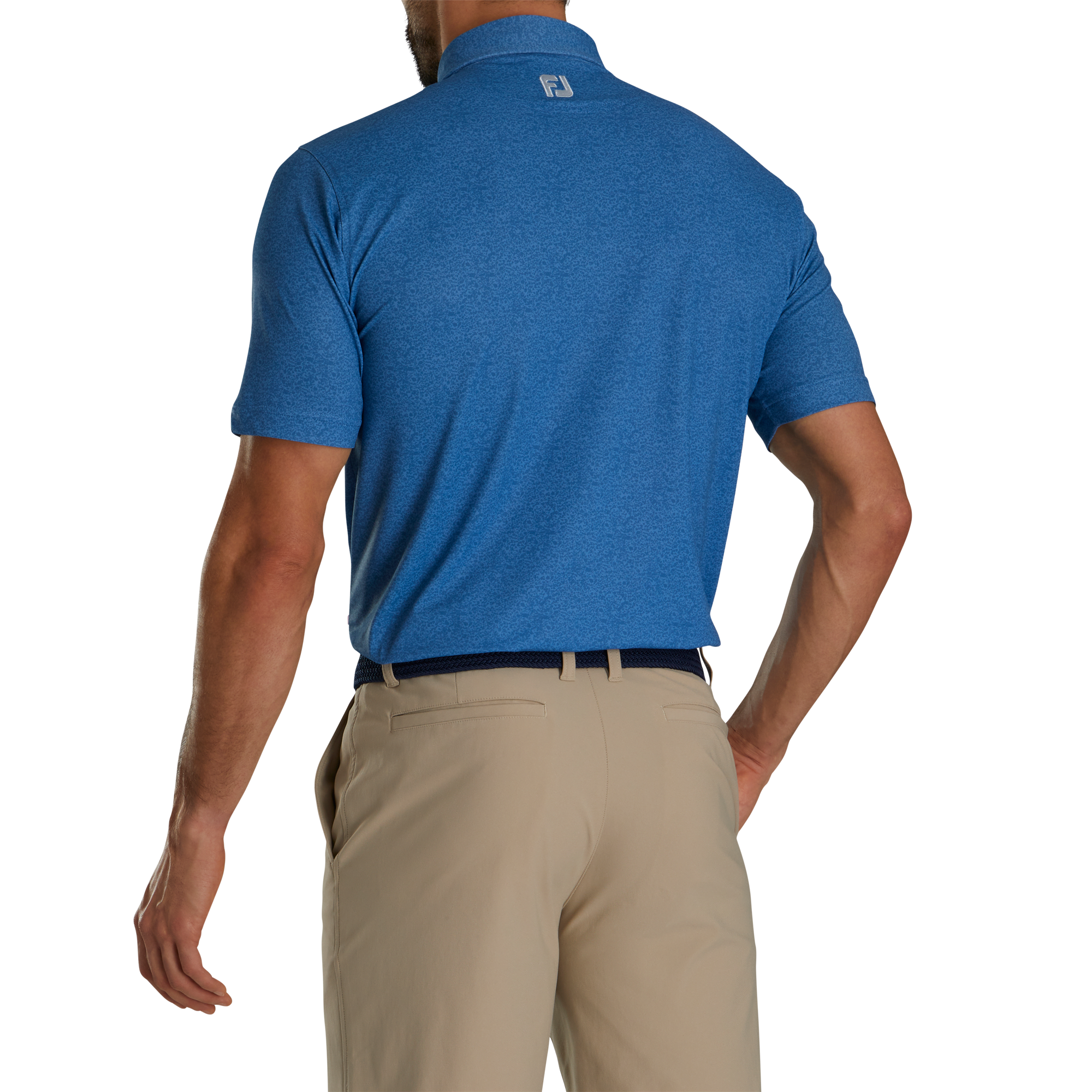 Texture Print with Trim Stretch Pique Self Collar-Previous Season Style