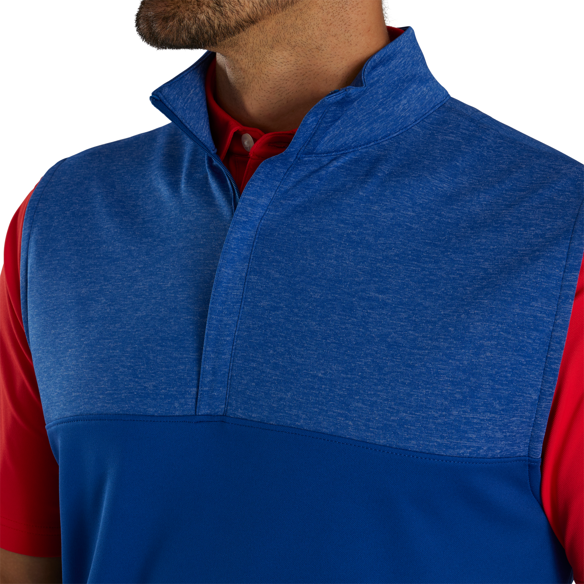 Heather Yoke Half-Zip Vest