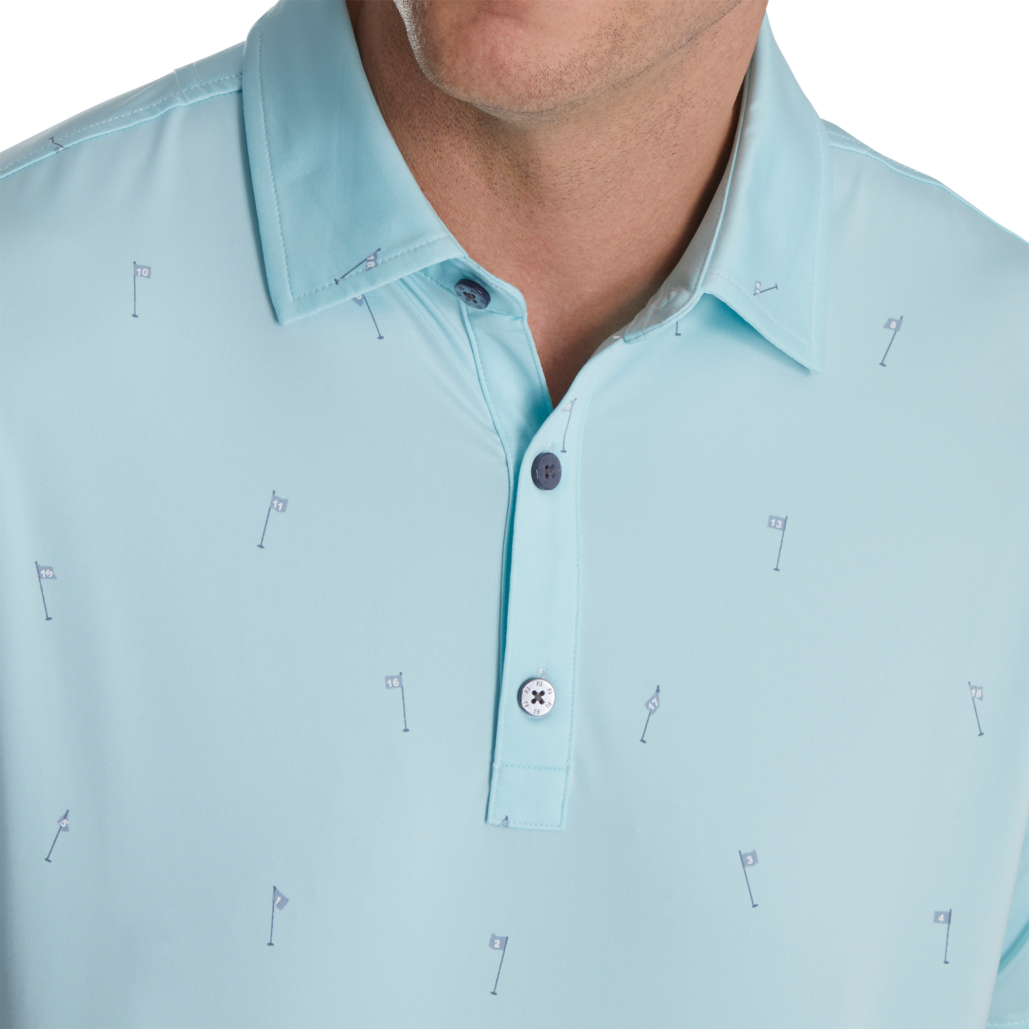 18 Holes Print Lisle Self Collar-Previous Season Style