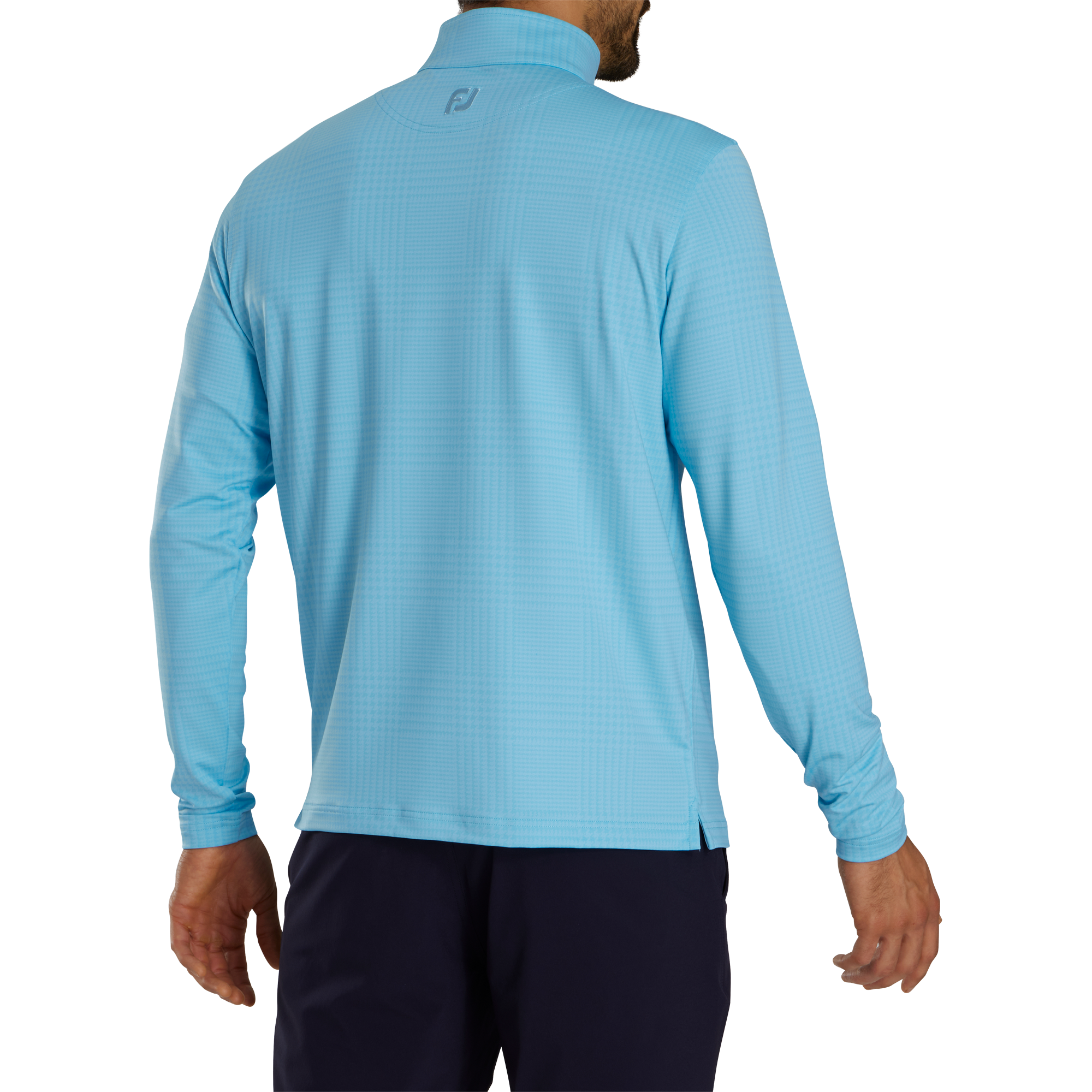 Glen Plaid Printed Jersey Mid-Layer