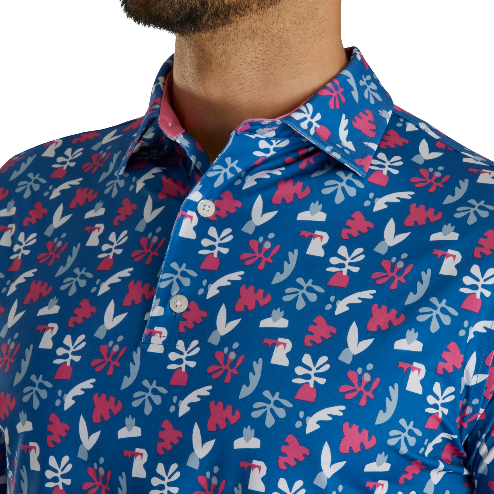 Jungle Leaves Lisle Self Collar-Previous Season Style