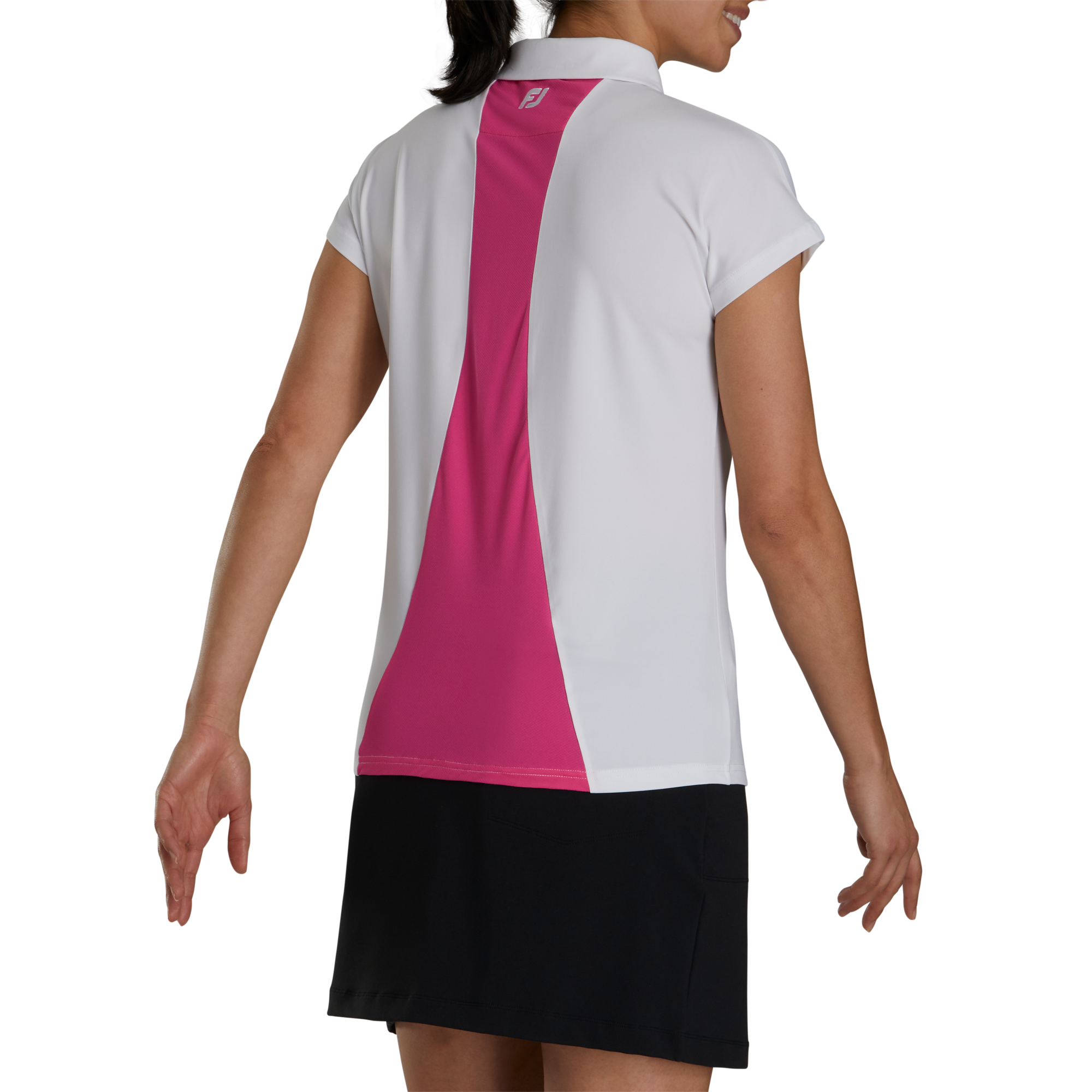 Short Sleeve Quarter-Zip Color Block Women-Previous Season Style