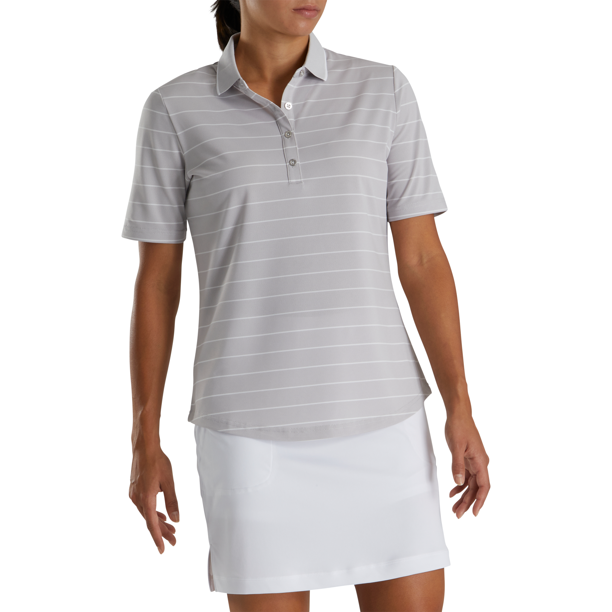 Pique Half Sleeve Pinstripe Women-Previous Season Style