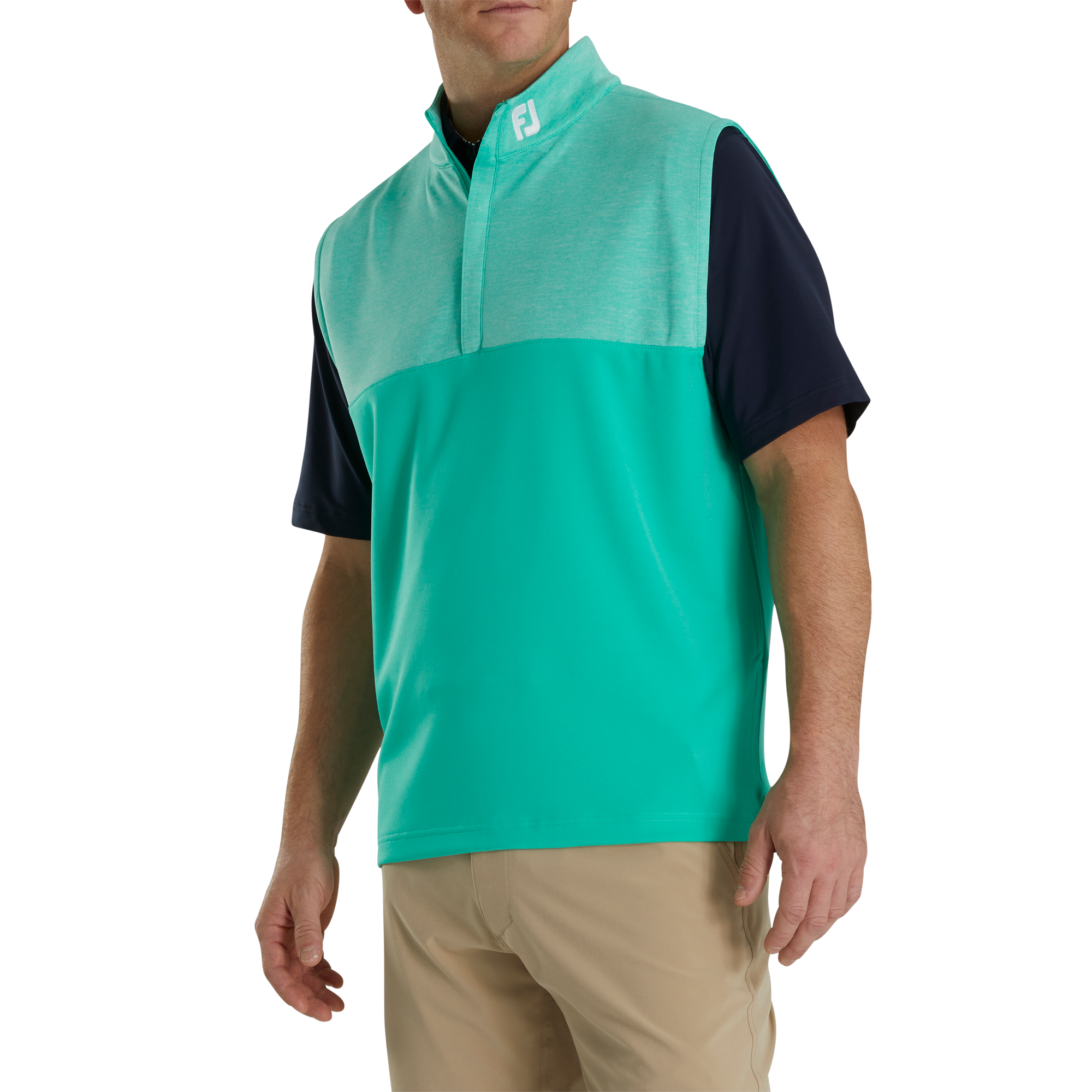 Heather Yoke Half-Zip Vest - FJ Tour Logo-Previous Season Style