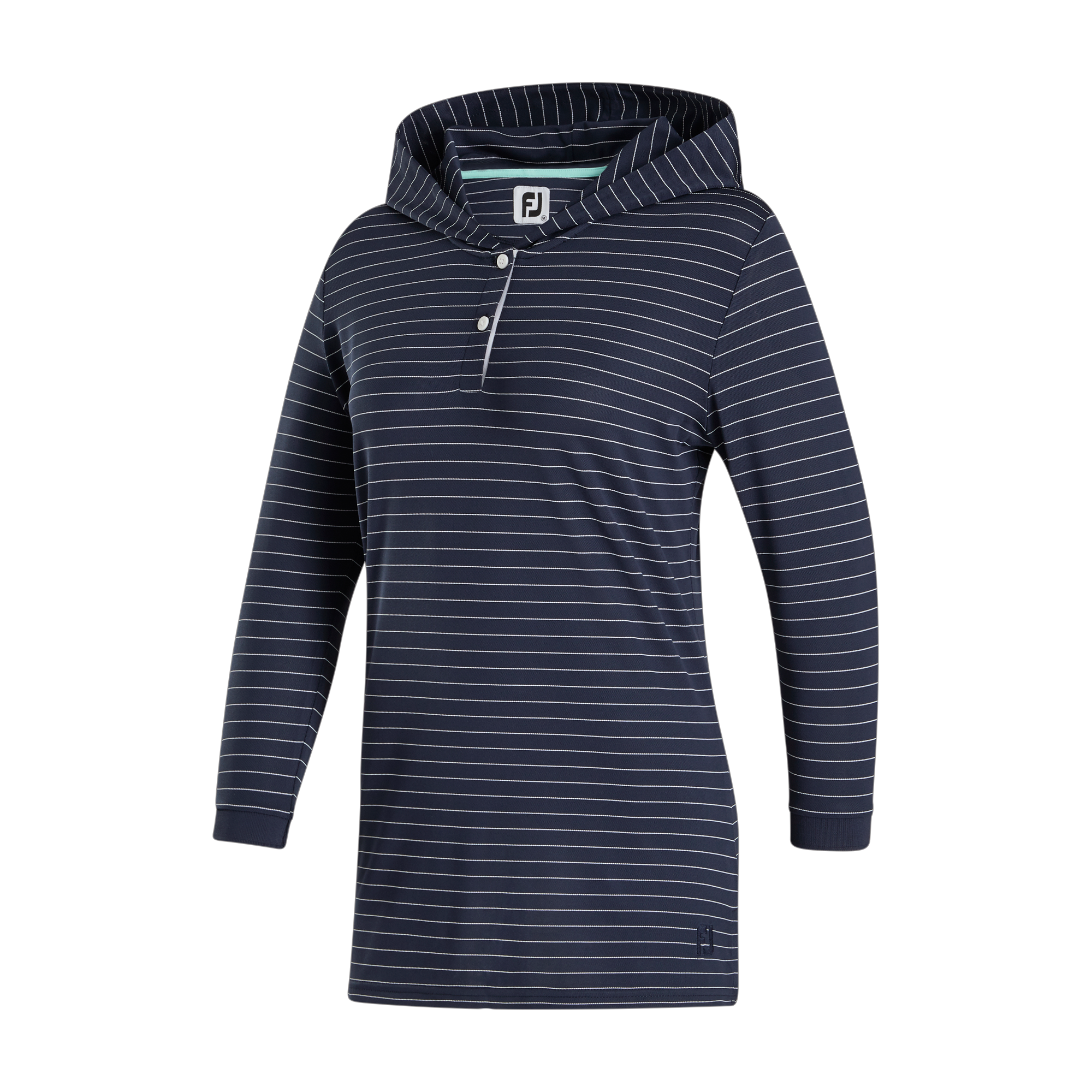 3/4 Sleeve Pinstripe Hoodie Women-Previous Season Style