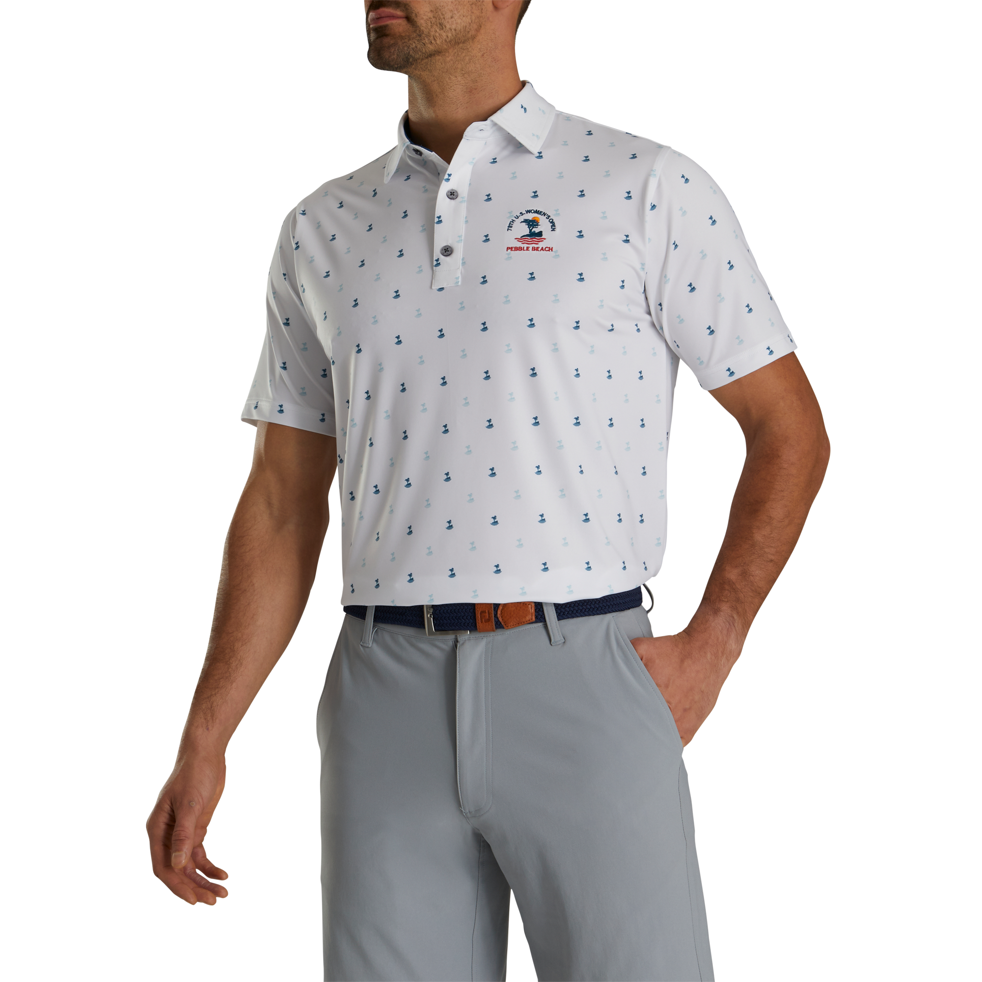 2023 U.S. Women's Open Lone Cypress Print Lisle Self Collar-Previous Season Style