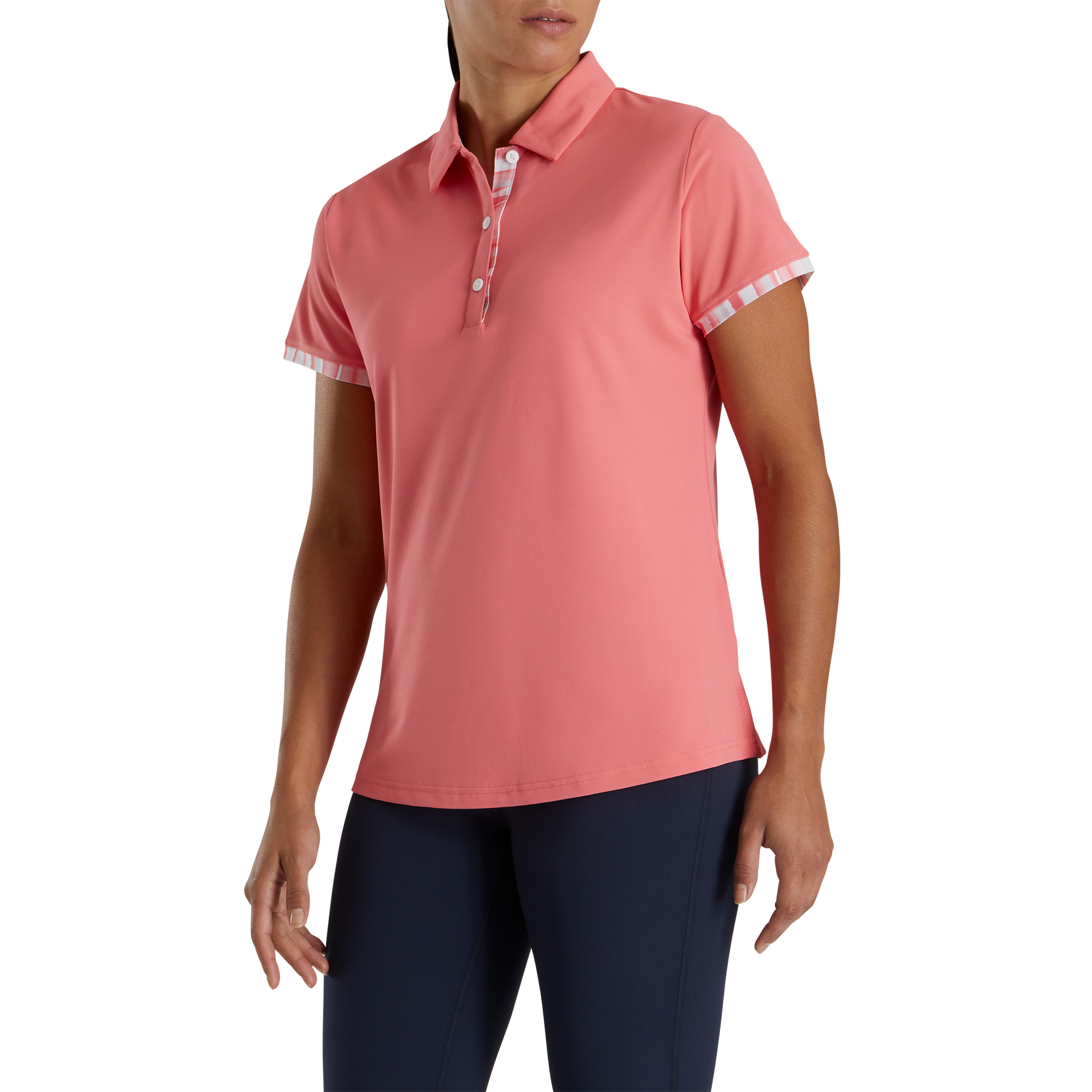 Short Sleeve Watercolor Trim Women-Previous Season Style