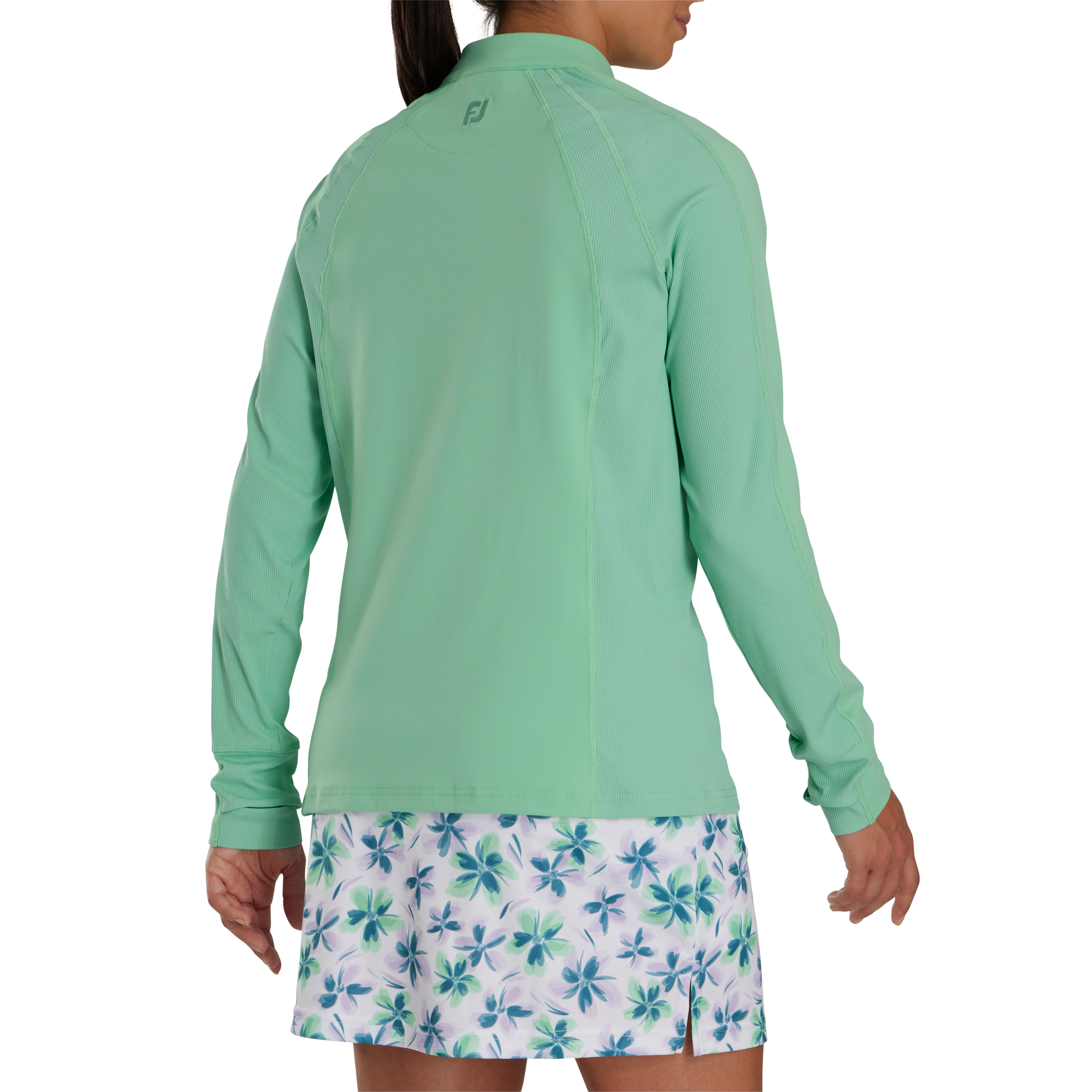 Quarter-Zip Rib Block Mid-Layer Women
