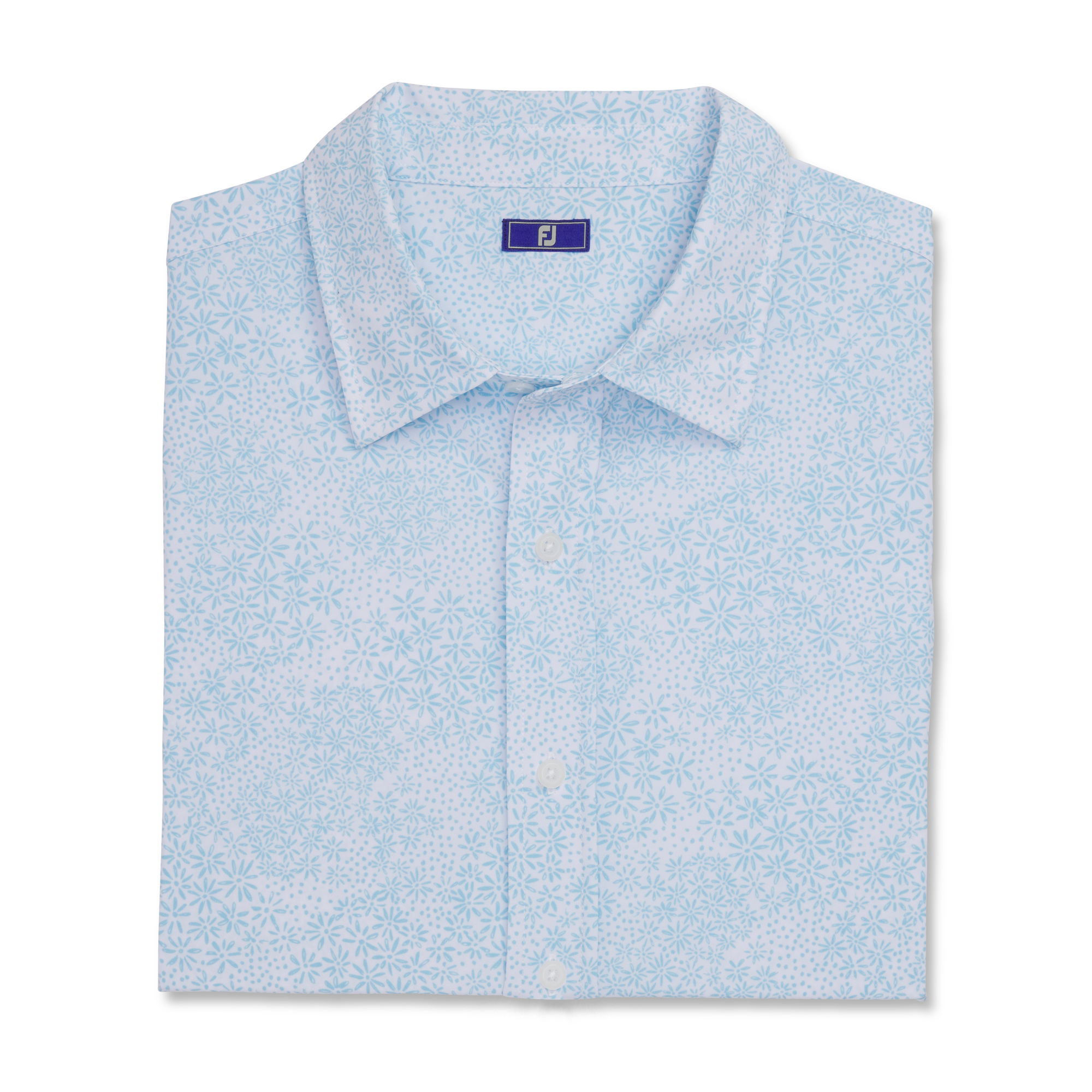 Micro-Floral Short Sleeve Performance Woven-Previous Season Style