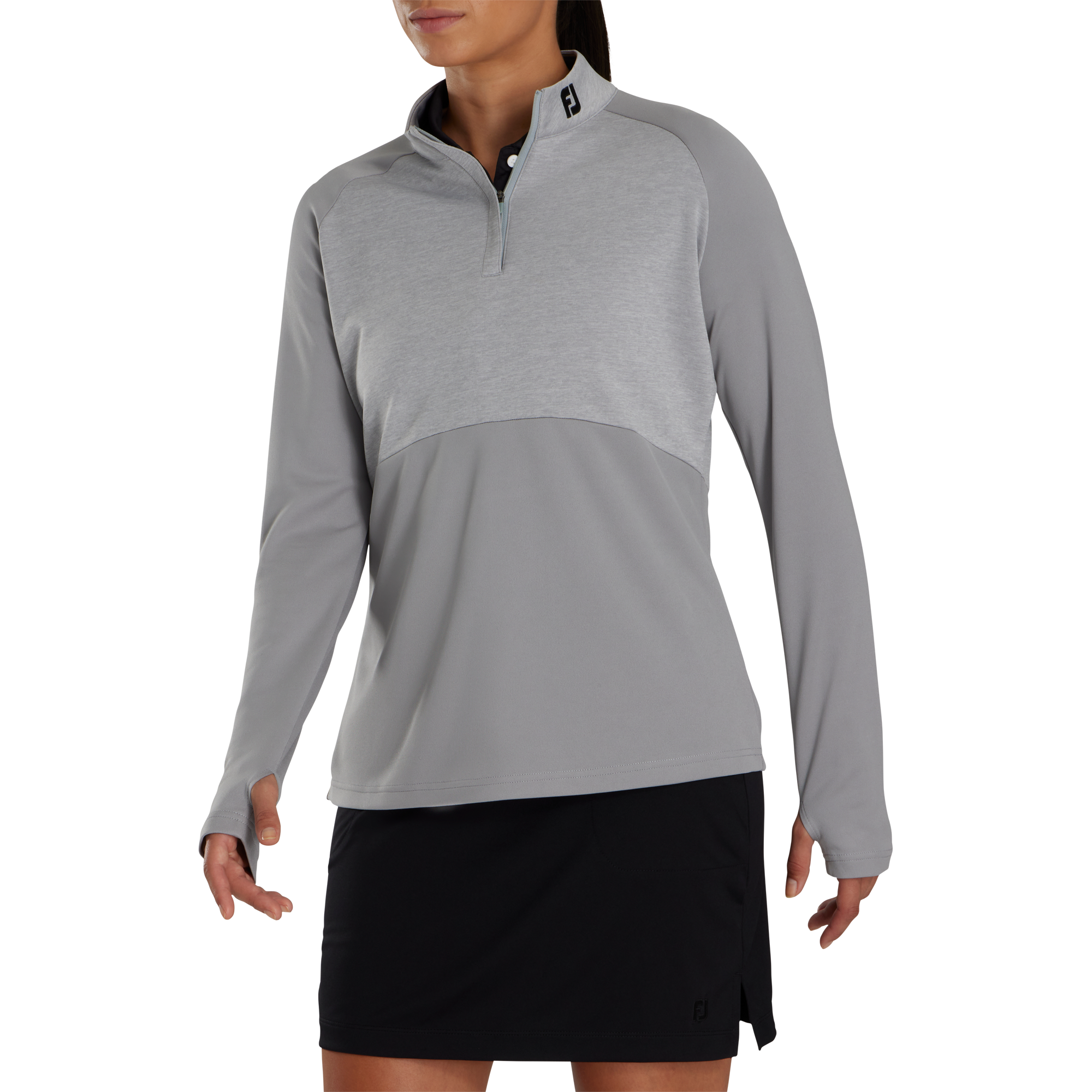 Heather Block Half-Zip Mid-Layer Women - FJ Tour Collar