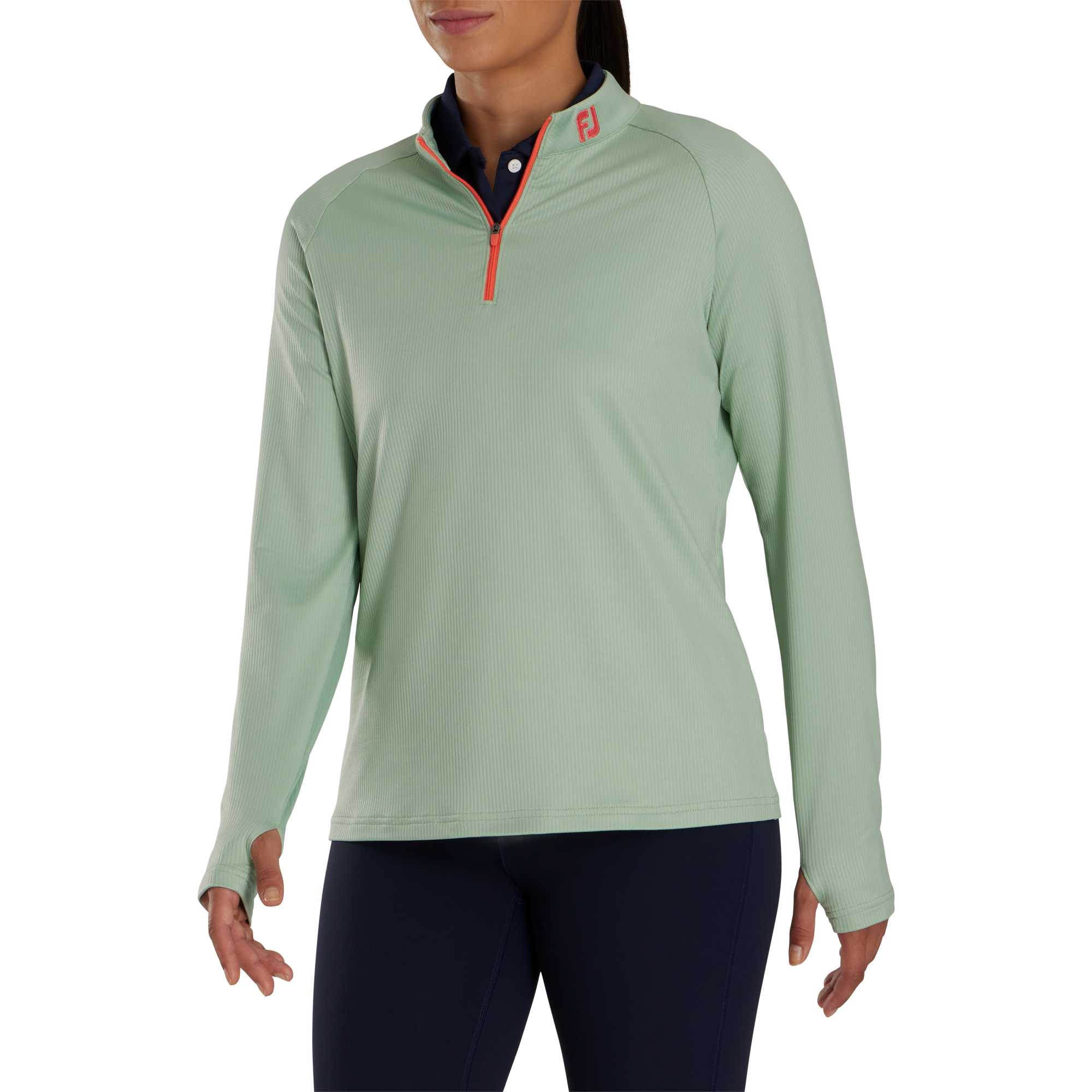 Half-Zip Rib Mid-Layer Women - FJ Tour Collar
