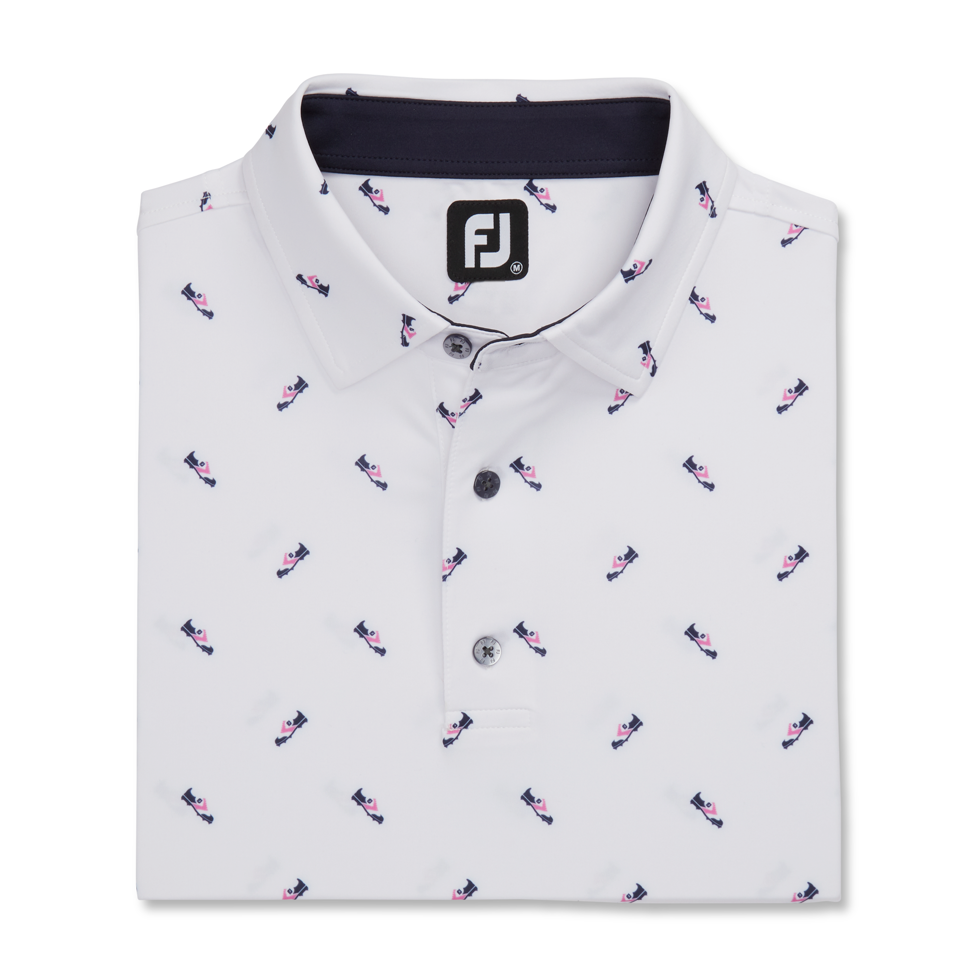 Shoe Print Lisle Self Collar-Previous Season Style
