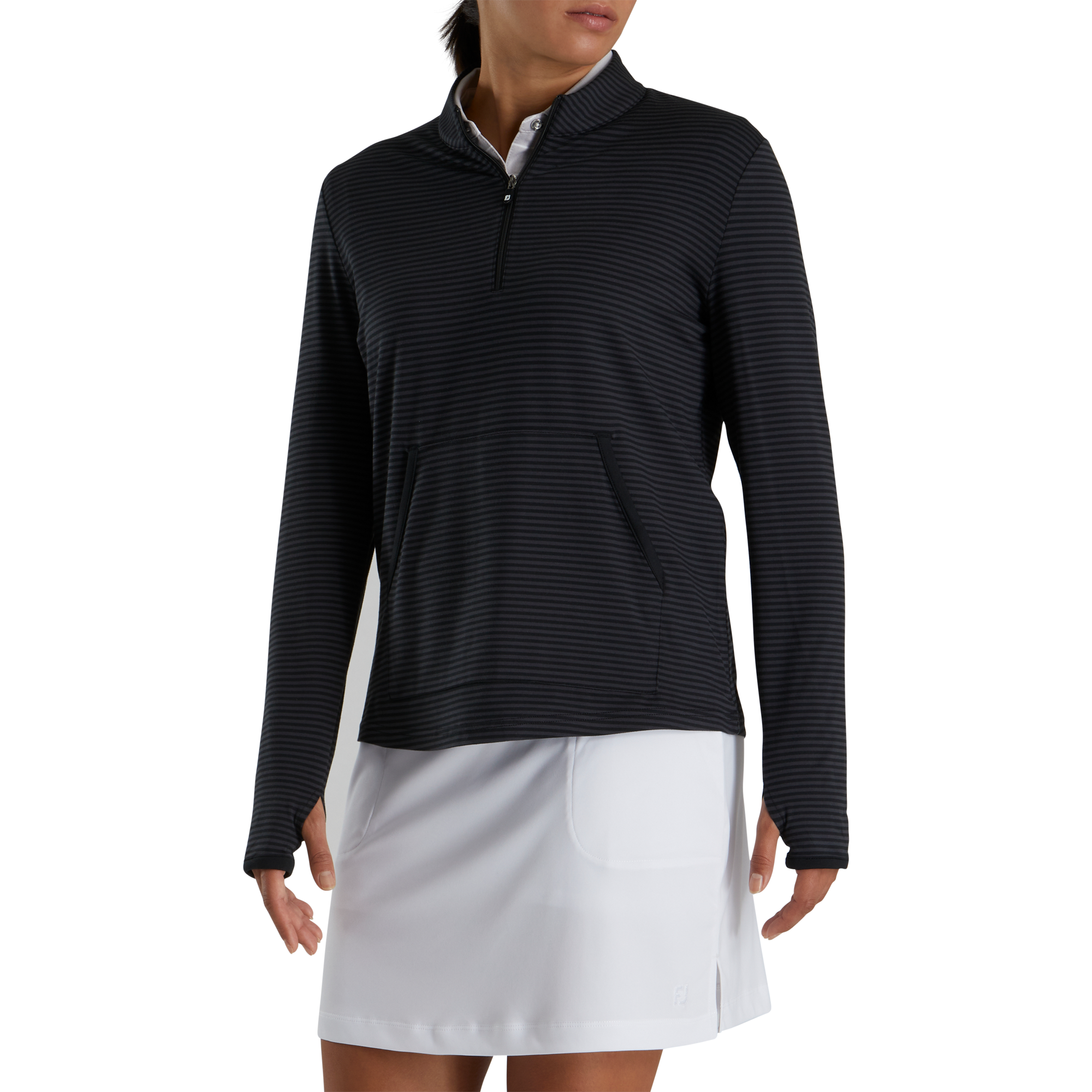 Half-Zip Tonal Stripe Mid-Layer Women-Previous Season Style