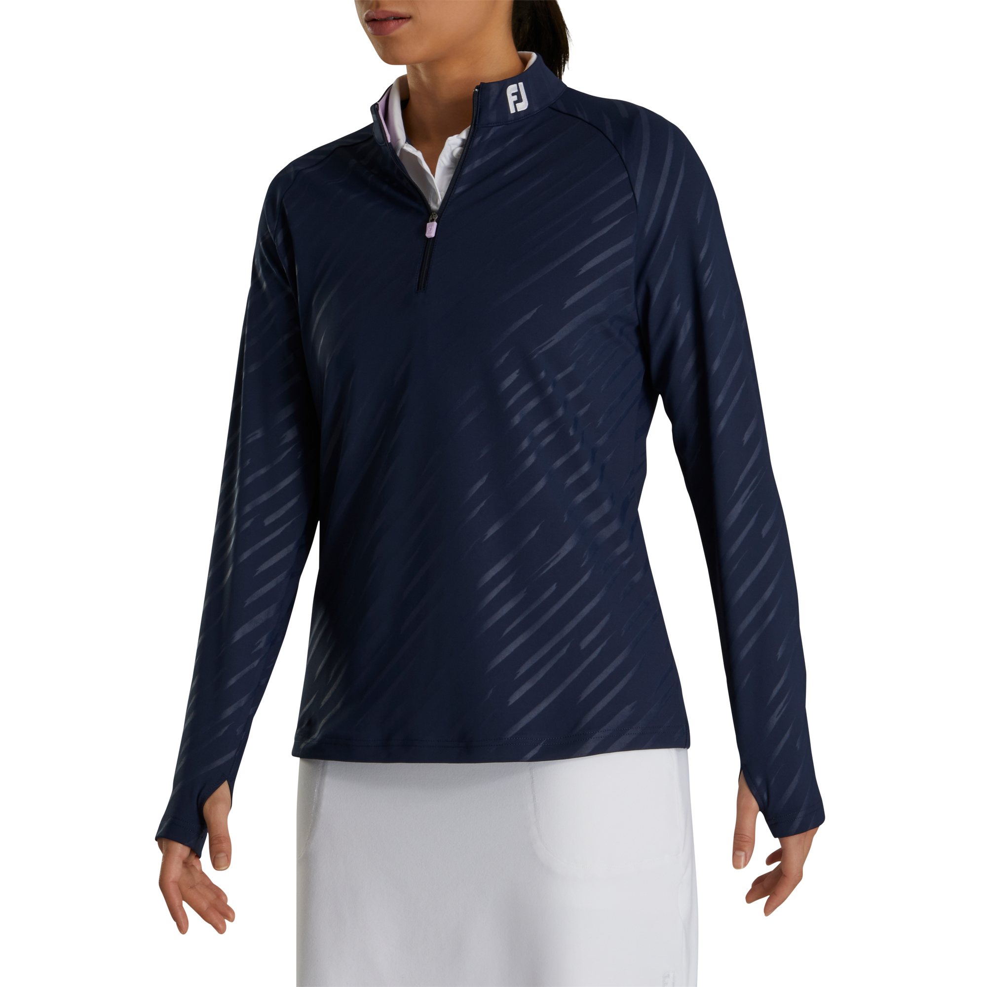 Half-Zip Embossed Jacket Women - FJ Tour Collar-Previous Season Style