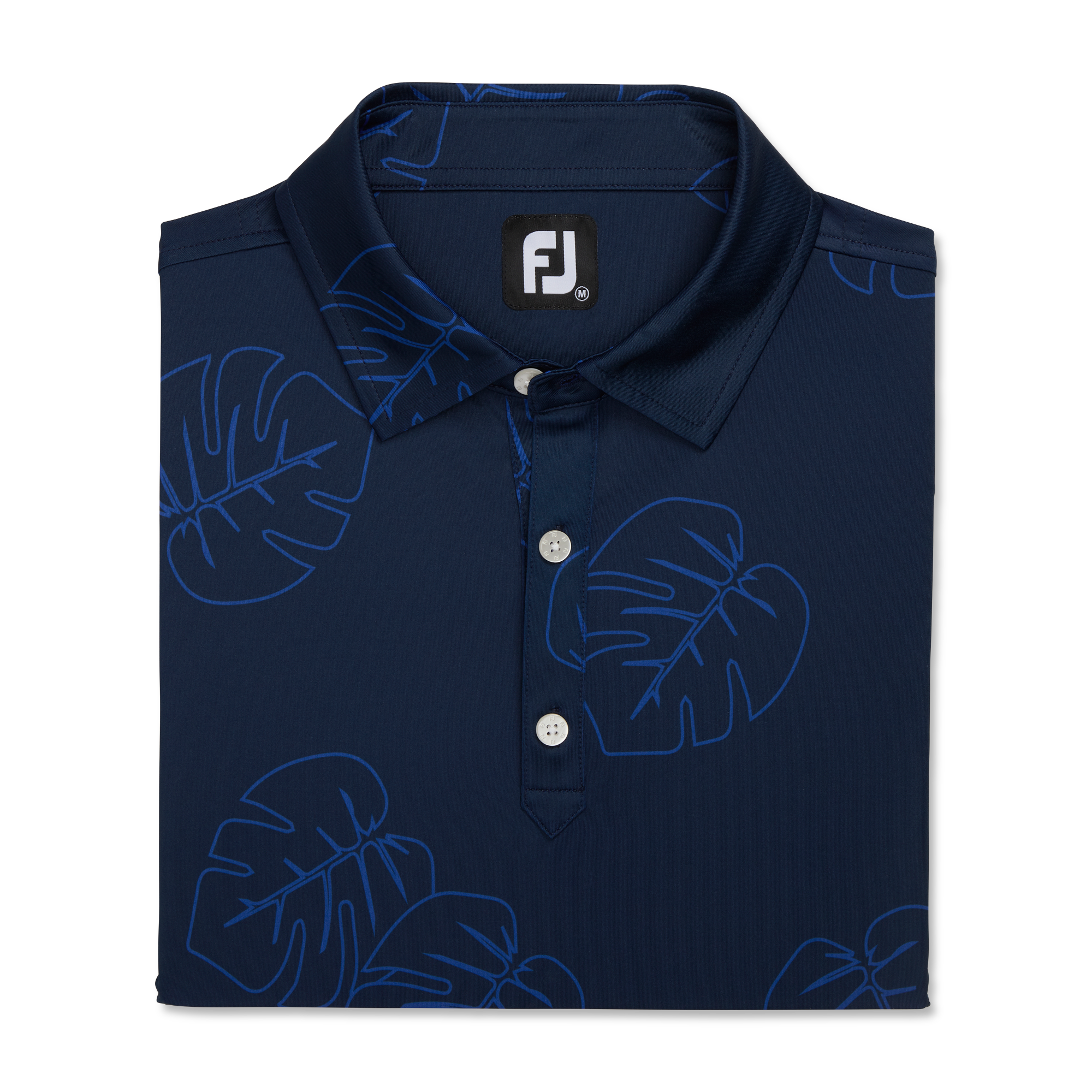 Jungle Leaf Print Lisle Self Collar-Previous Season Style